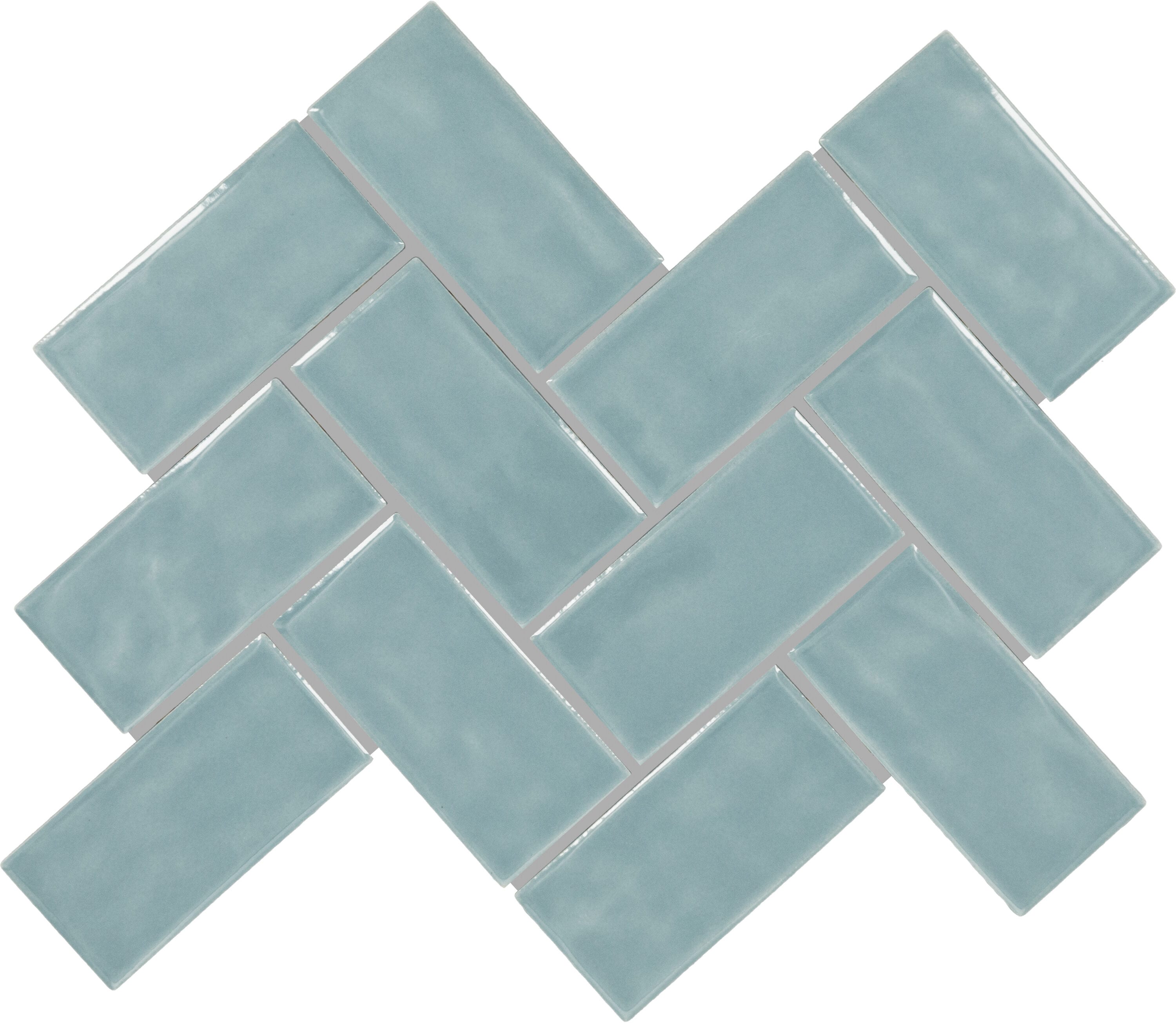 Hillcrest Ridge Classic Blue 12-in x 14-in Glossy Ceramic Herringbone Patterned Wall Tile (8.04-sq. ft/ Carton) | - American Olean AT2324HERRMS1P2