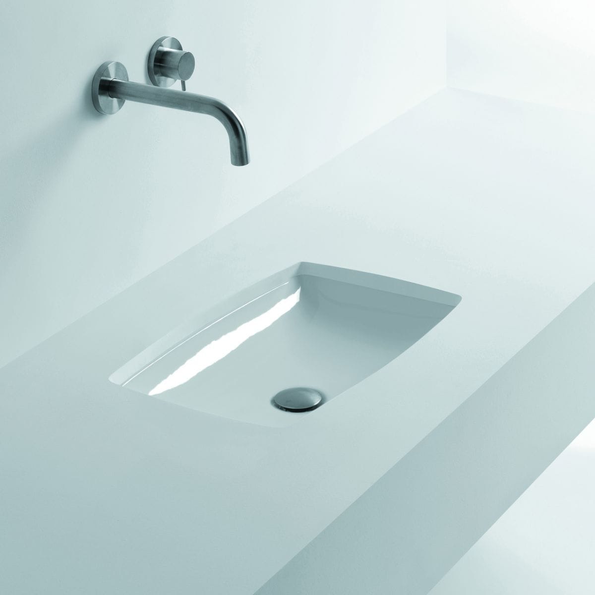 WS Bath Collections H10 WSBC 60U-8108501 H10 WSBC Ceramic Undermount Rectangular Modern Ceramic White Bathroom Sink ( 23.6-in x 12.6-in )