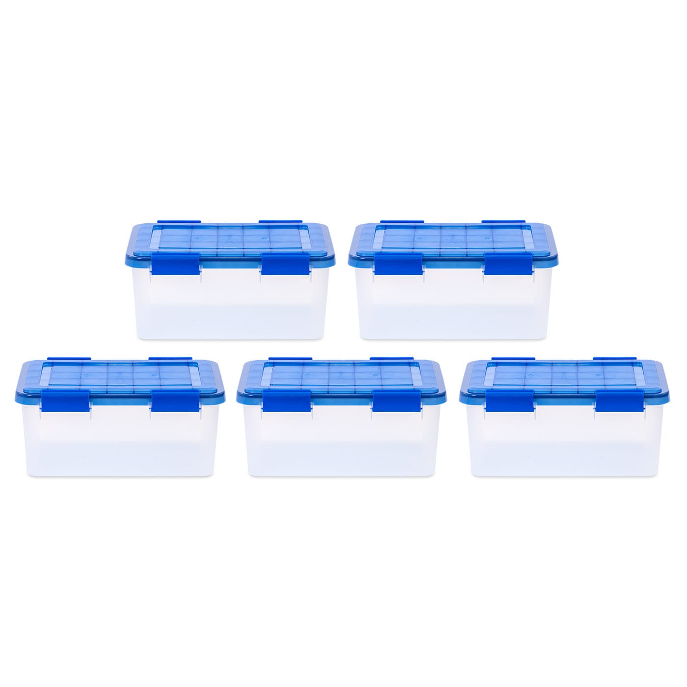 IRIS 4 Gal. WeatherPro Clear Plastic Storage Box with Blue Lid (5
