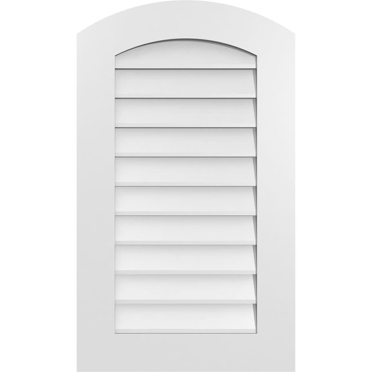 Ekena Millwork GVPAR20X3401SN 20-Inches x 34-Inches Off-white Round top PVC Gable Louver Vent