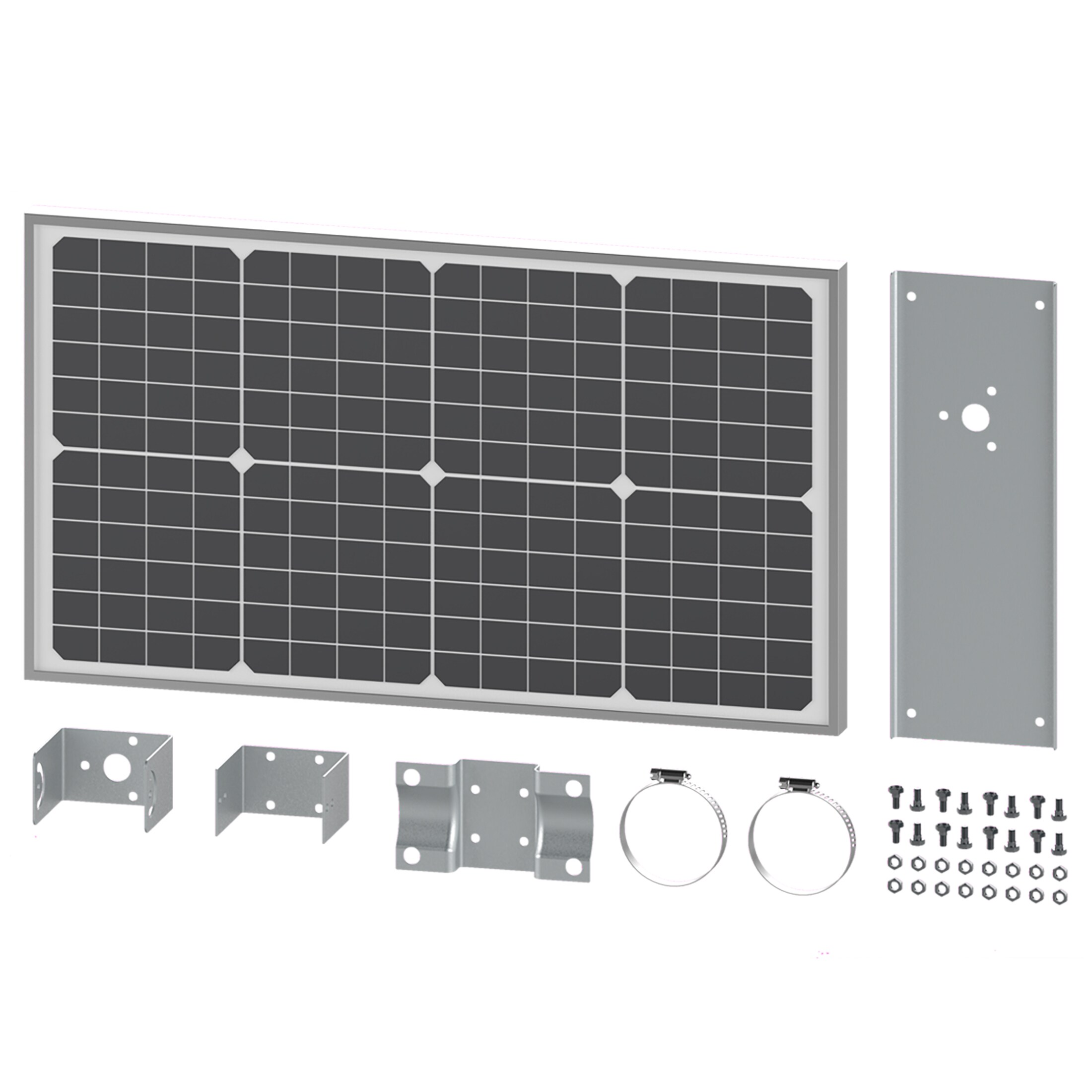 Ghost Controls 30W Solar Panel Kit for Remote Gate Opener Installation