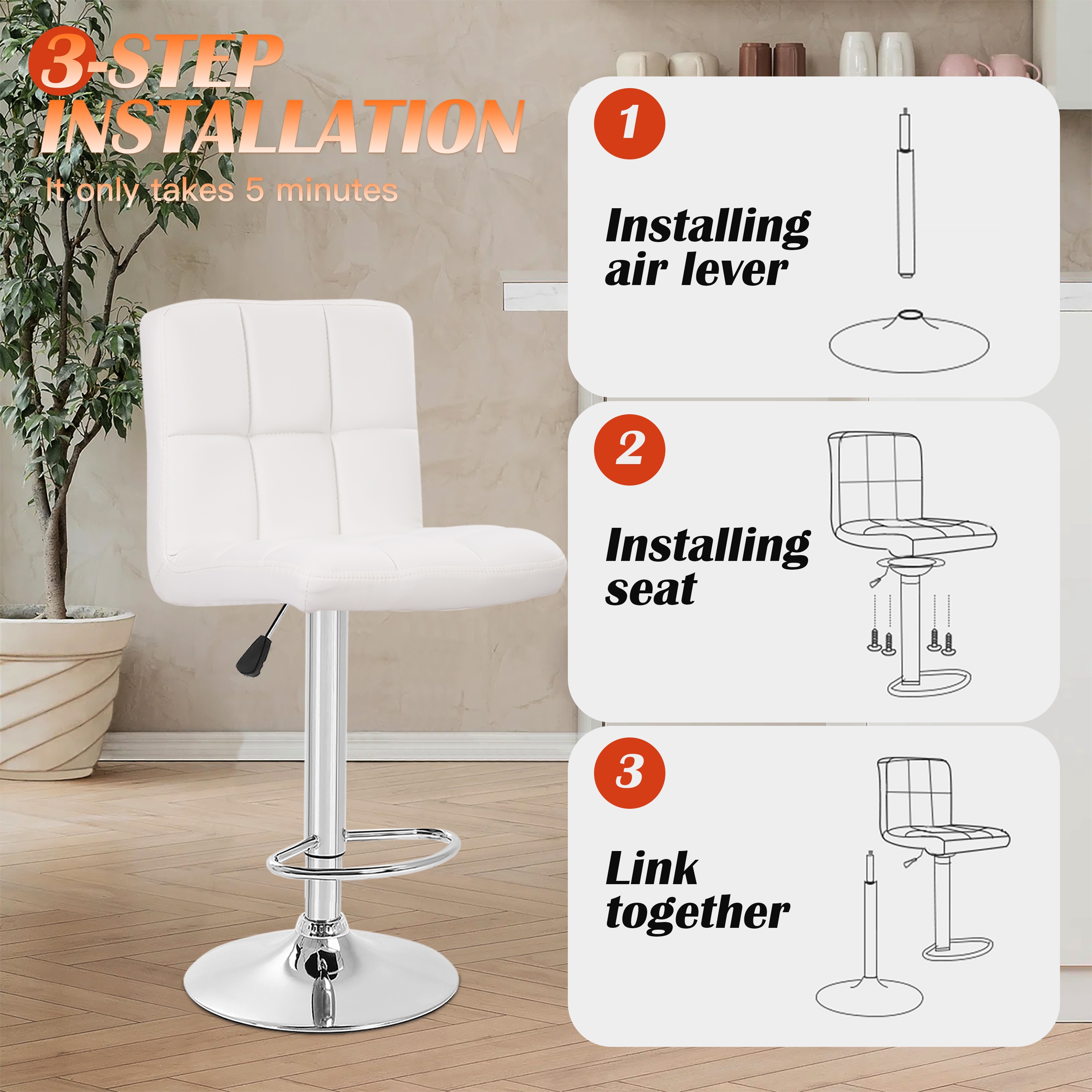 Furniture of America 004L-B06-WH stools - View #10
