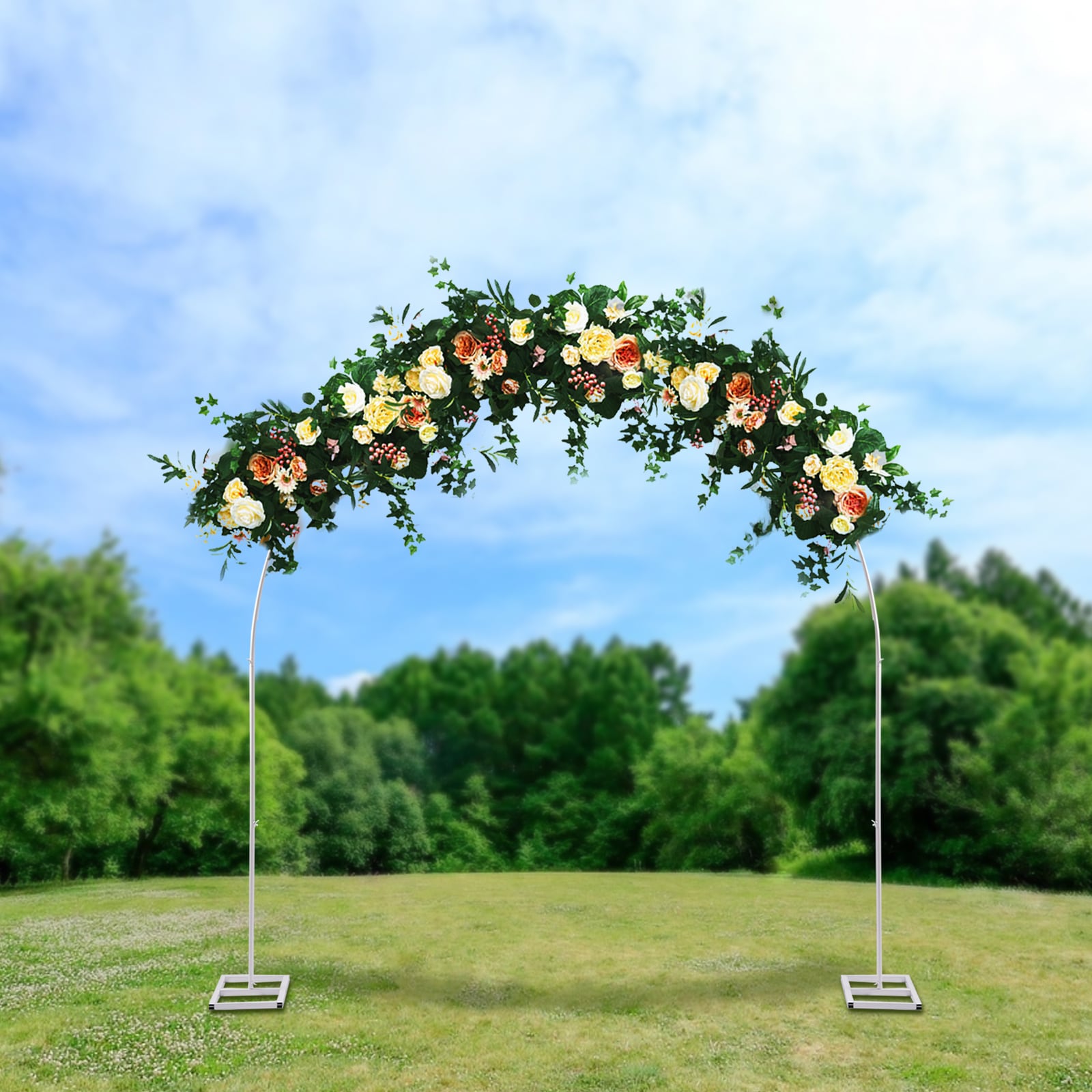 CNCEST 7.5-ft W x 7.5-ft H Chrome Garden Arbor YLJH2Y4MWDZJ8 at Lowes.com