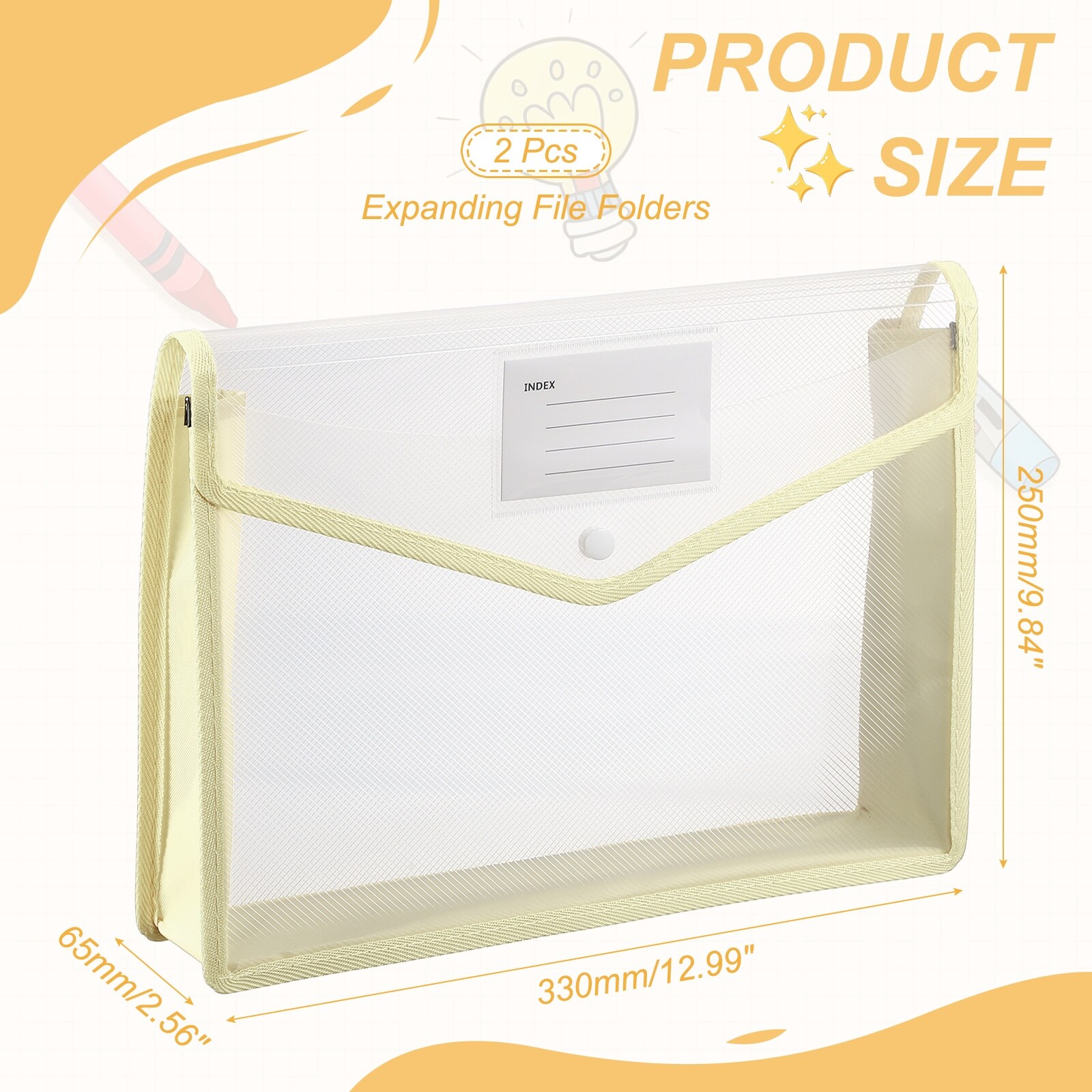 PATIKIL Plastic Expanding File Folders 2pcs A4 File Folder Envelopes ...
