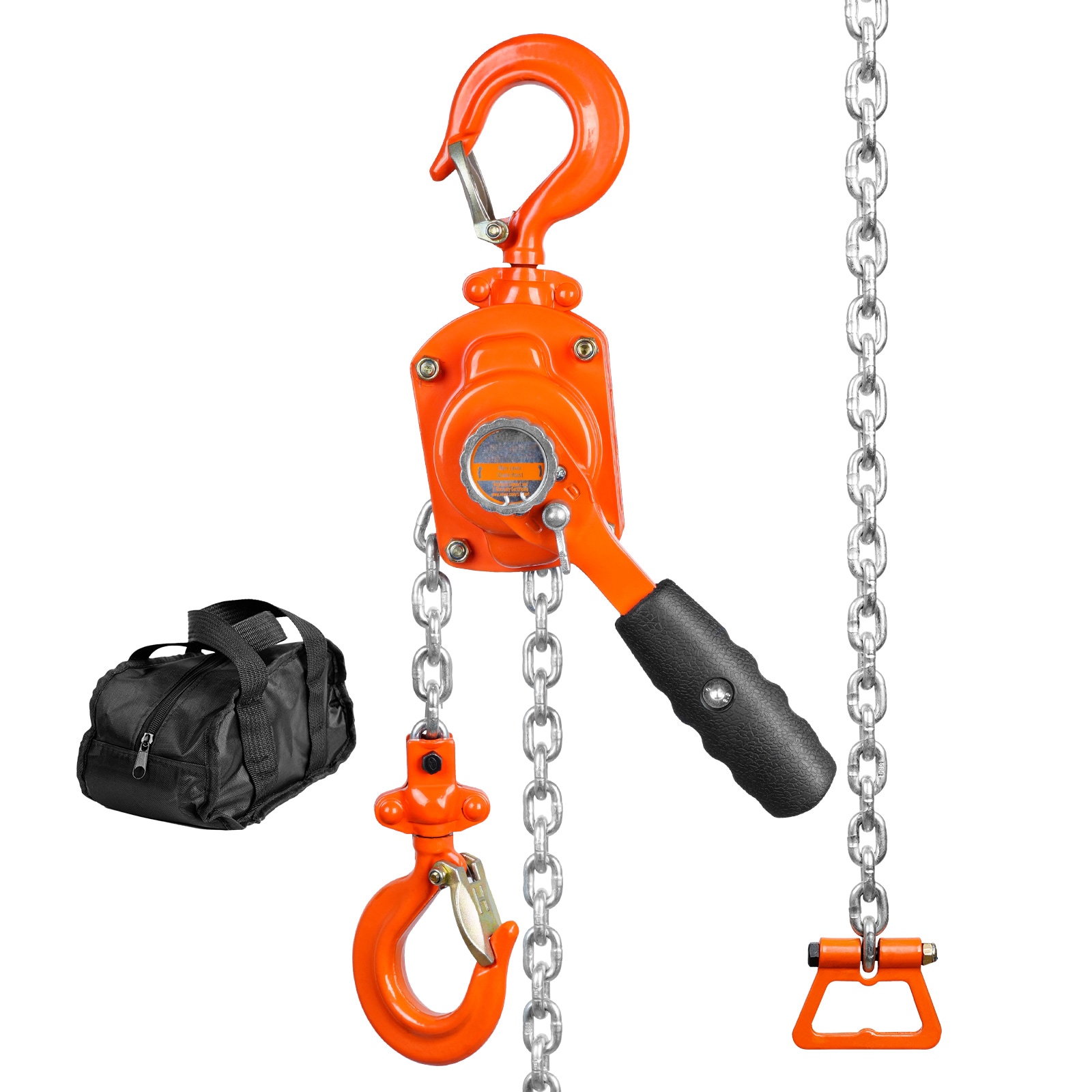 SVOPES SVOPESMNSBHL104520V0 Manual Lever Chain Hoist 1/2 Ton 1100 lbs Capacity 10 FT Come Along G80 Galvanized Carbon Steel Weston Double-Pawl Brake Auto Chain Leading and 360° Rotation Hook