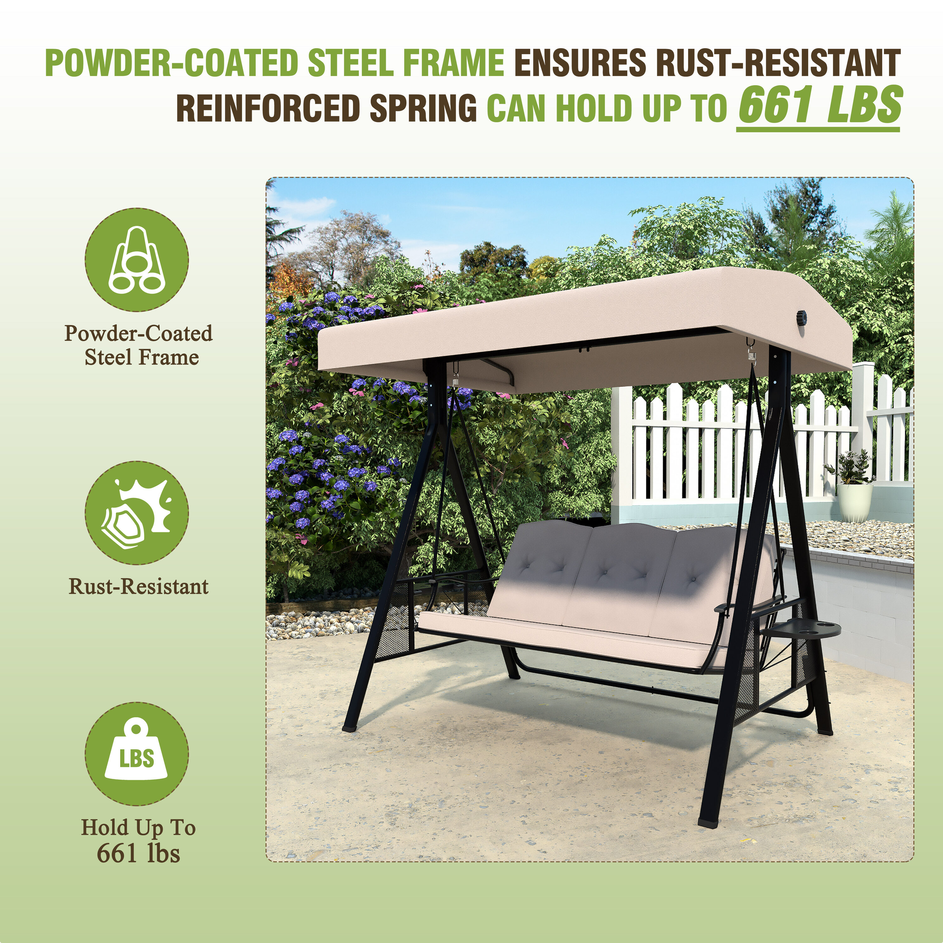 VEIKOUS PG0210-02W-19 Swing-Gliders - View #9