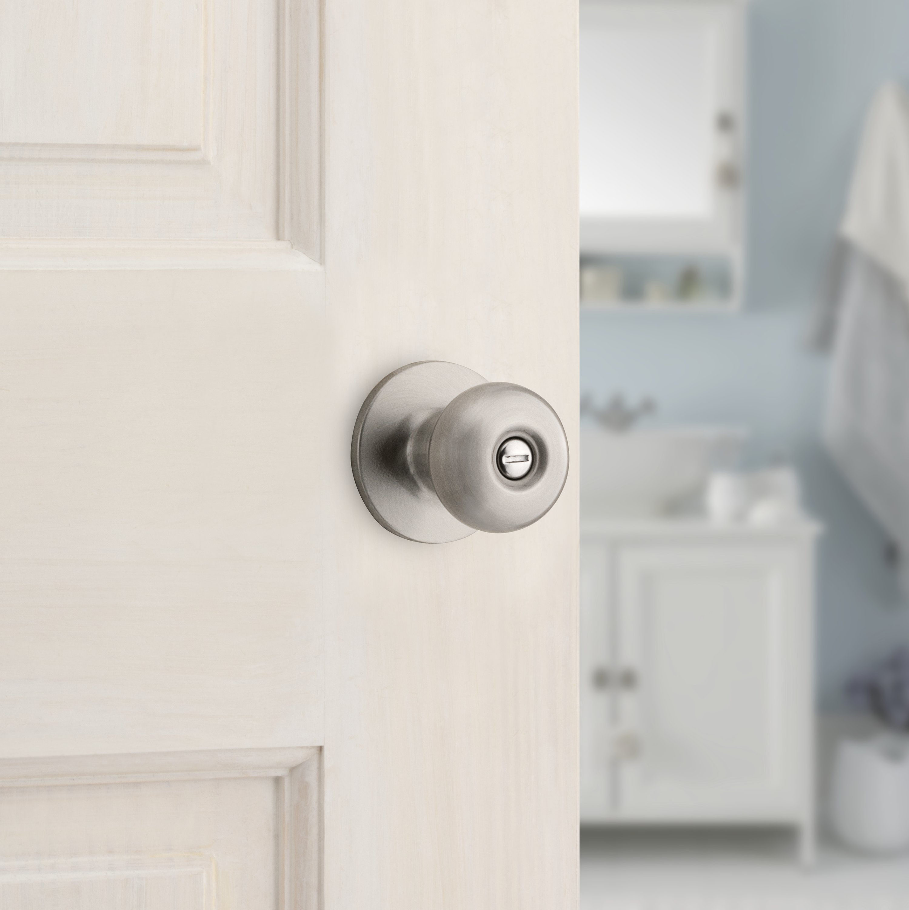 RELIABILT Baron Satin Nickel Interior Bed/Bath Privacy Door Knob