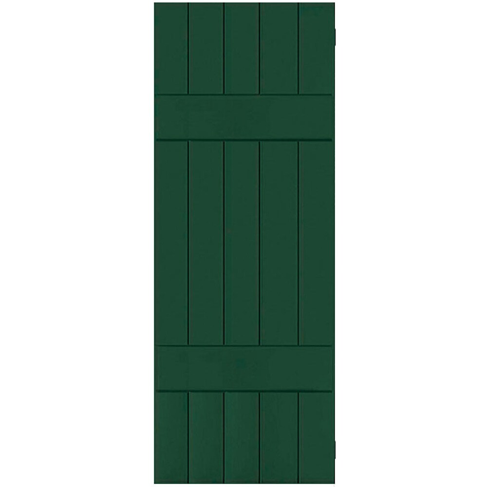 Ekena Millwork RWB18X035CGW 18-in W x 35-in H Chrome Green Paintable/Stainable Board and batten Wood Exterior Shutters ( 2 -Pack )