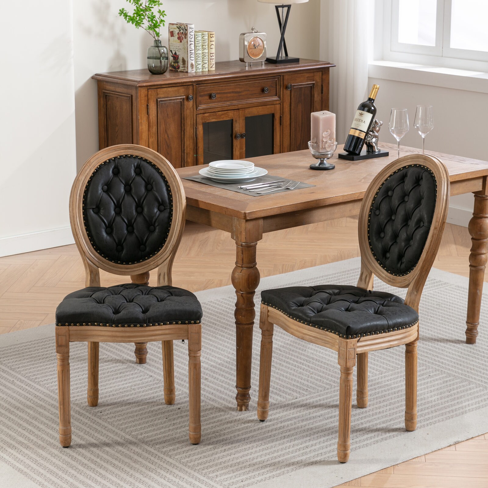 Hrinhom HC-W7004-BLACK Dining-Chairs - View #2