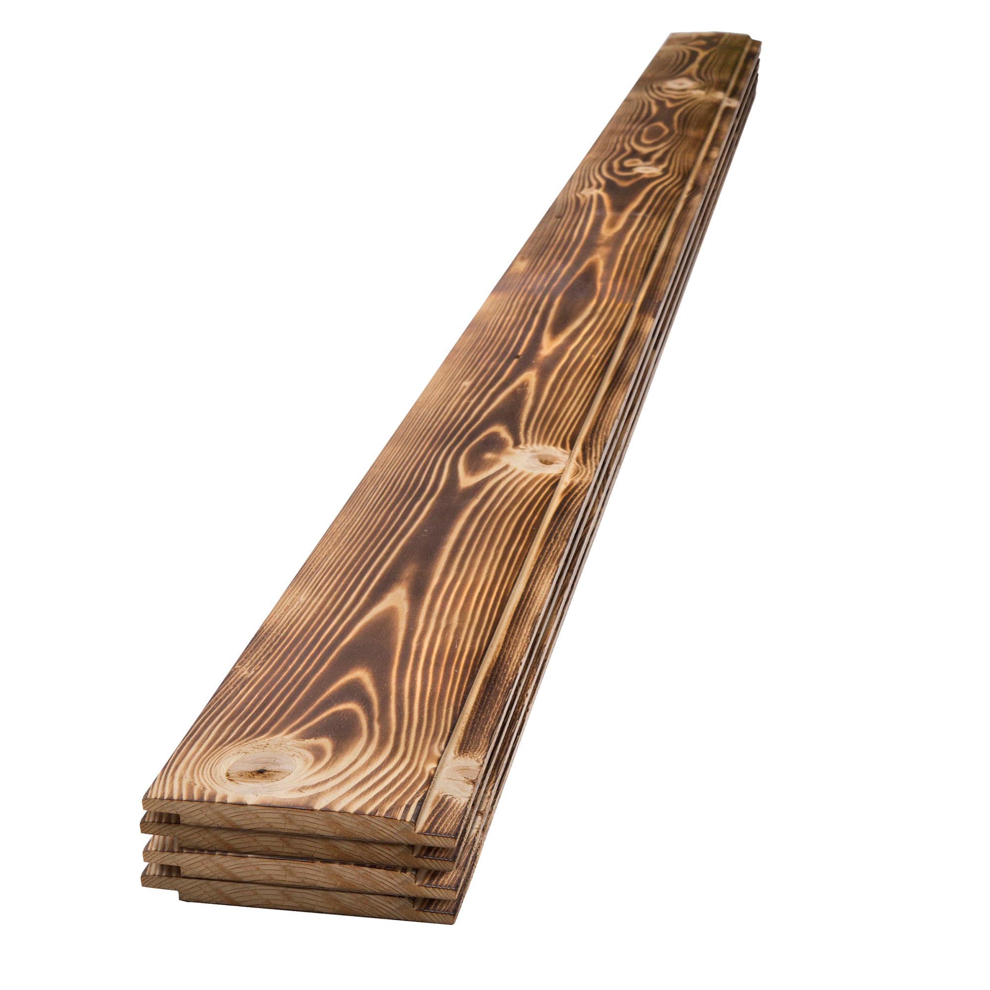 UFP-Edge 294478 5-3/8-in x 6-ft Natural Charred Pine Shiplap Wall Plank ( 4 -Pack , Covers 9.24-sq ft )