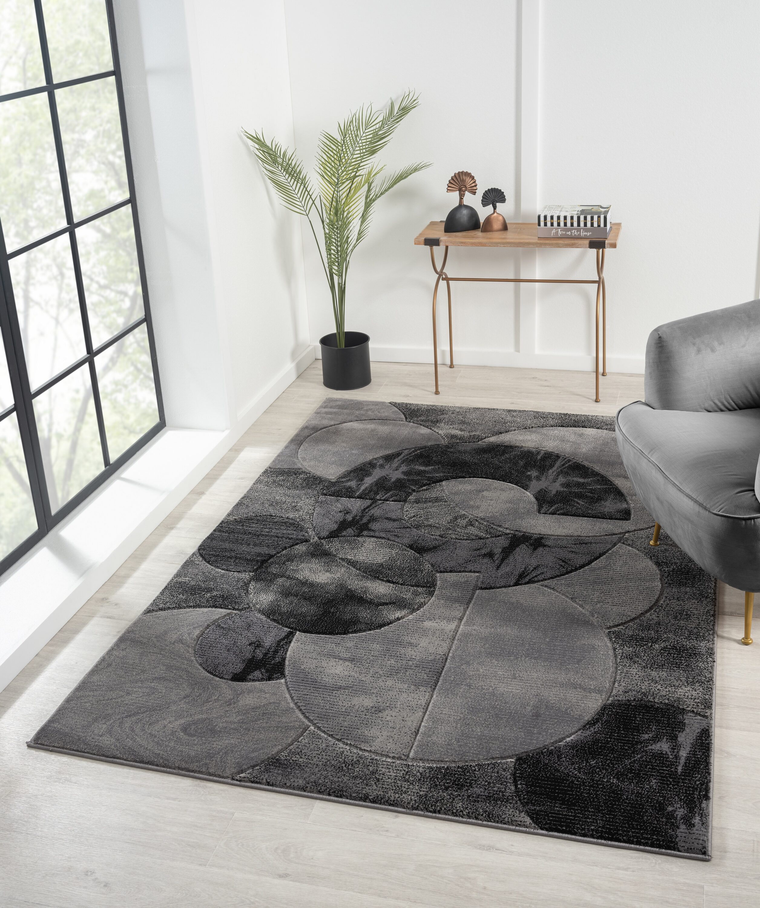 MDA Rugs AX03810 Alexia 8 x 10 (ft) Polypropylene Beige/Blue/Grey Rectangular Indoor Geometric Area rug