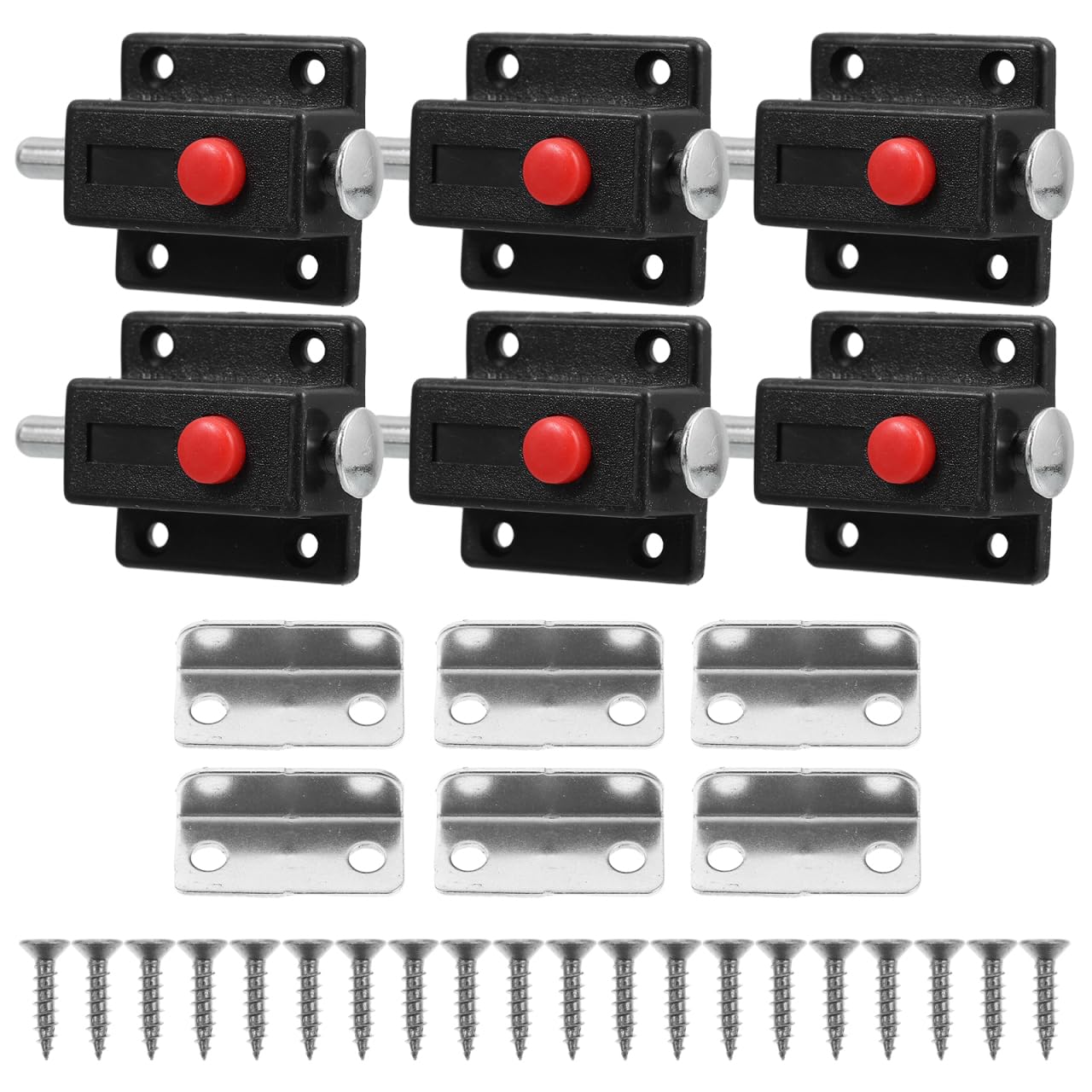 LILILIAN FMY 6pcs Door Latch Lock Push Button Spring Loaded Cabinet ...