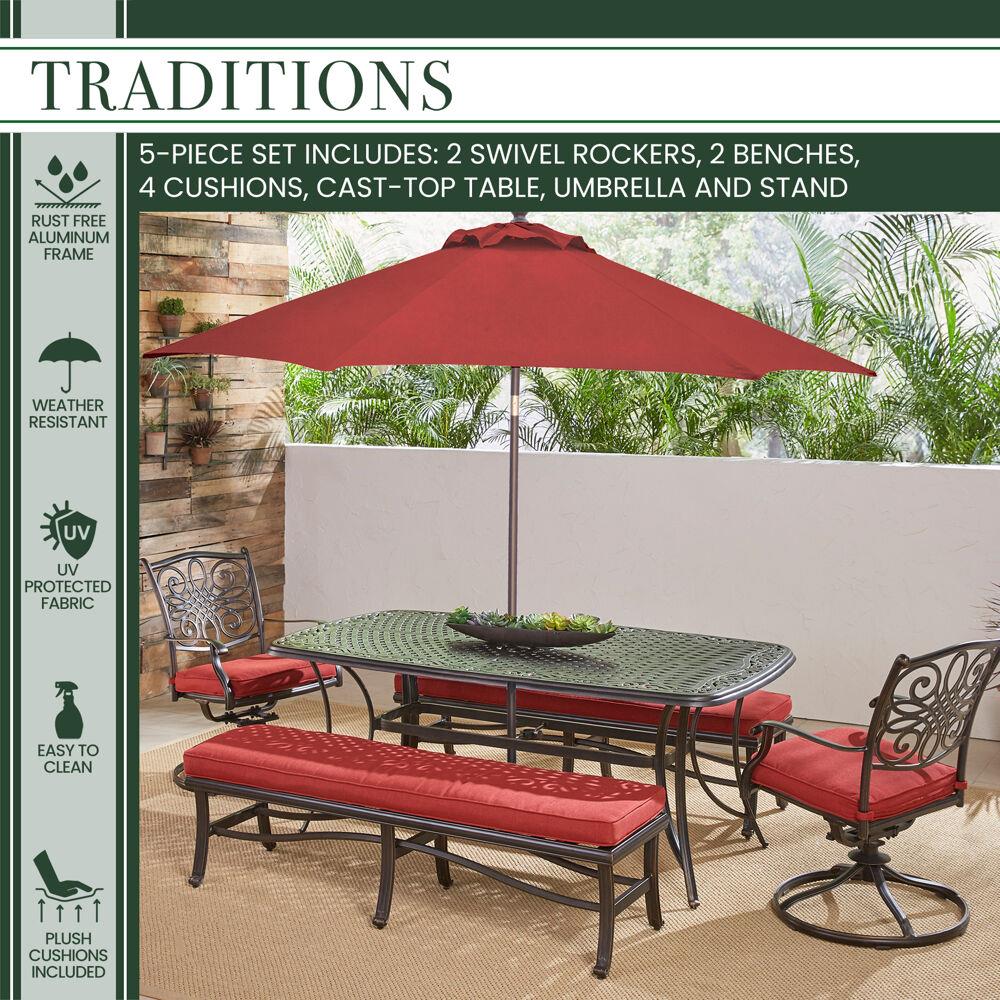 Hanover TRADDN5PCSW2BN-SU-R Patio-Dining-Sets - View #2