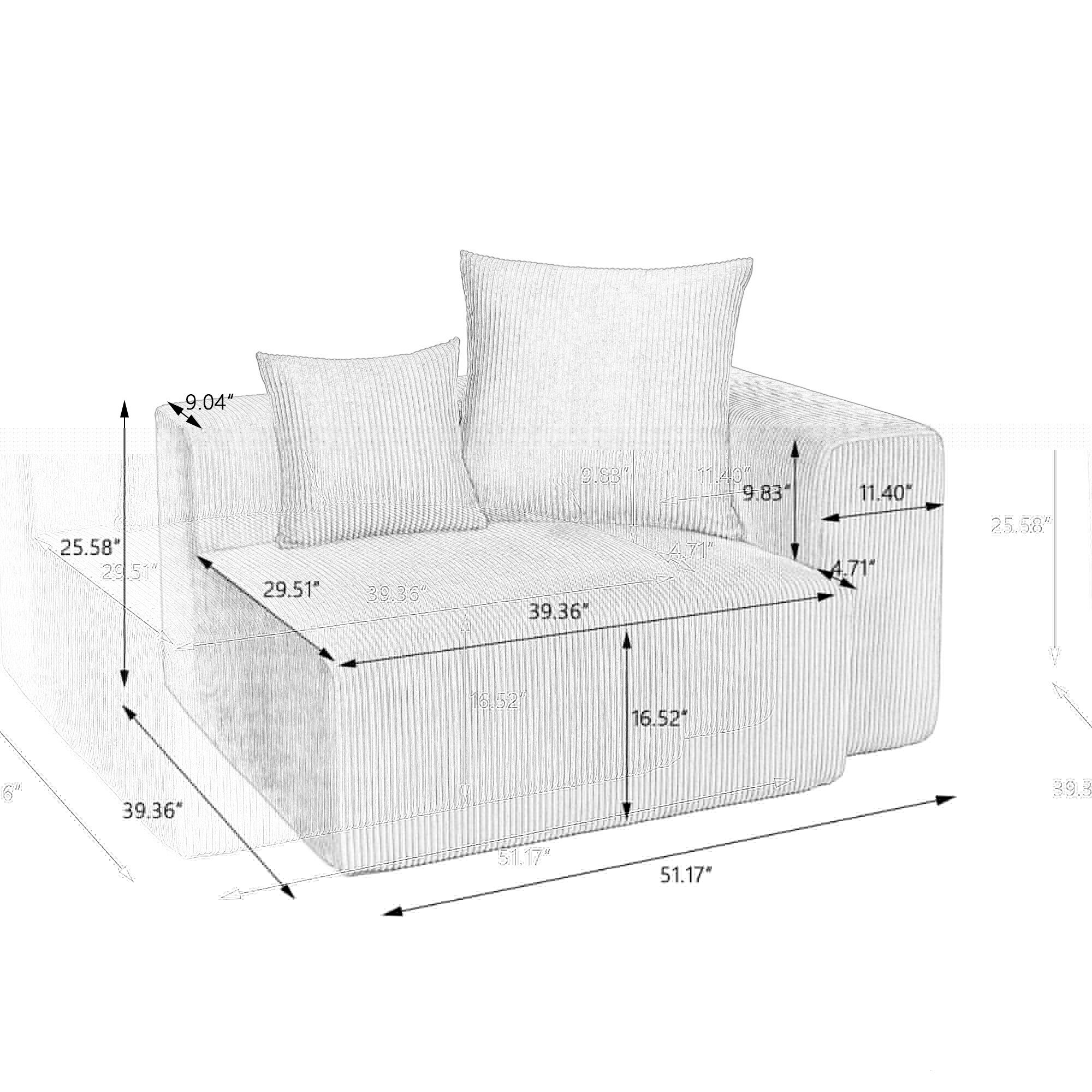 Dreamsidea LS-CS15-BRO-AC-R Sofas-Loveseats - View #7