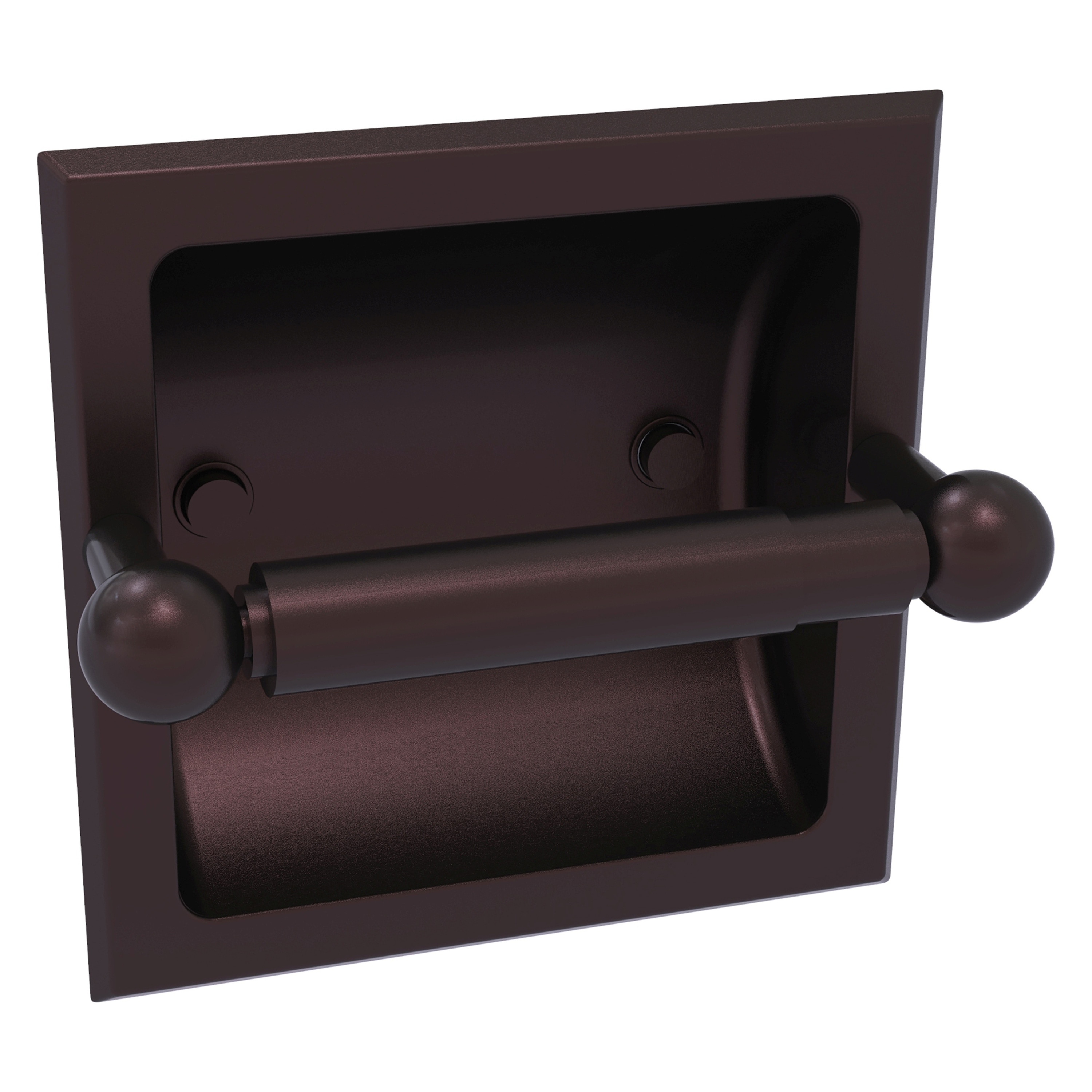 Allied Brass P1000-24C-ABZ Prestige Skyline Antique Bronze Recessed Double post Toilet Paper Holder 1 -Rolls with Storage
