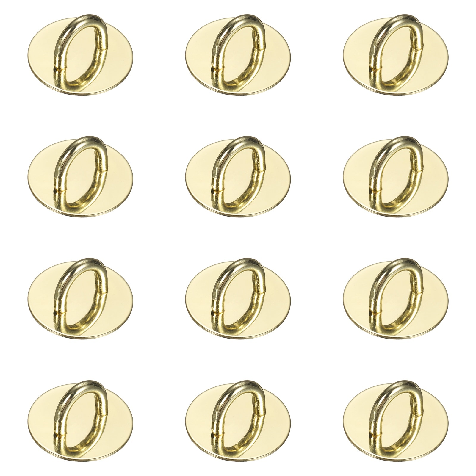PATIKIL 12pcs Metal Phone Charm Hook 0.9-Inch  Adhesive Circle Shaped Phone Finger Grip Hook Smartphones Keychain Ring Charm Loop for DIY Tablet Case Accessories Gold