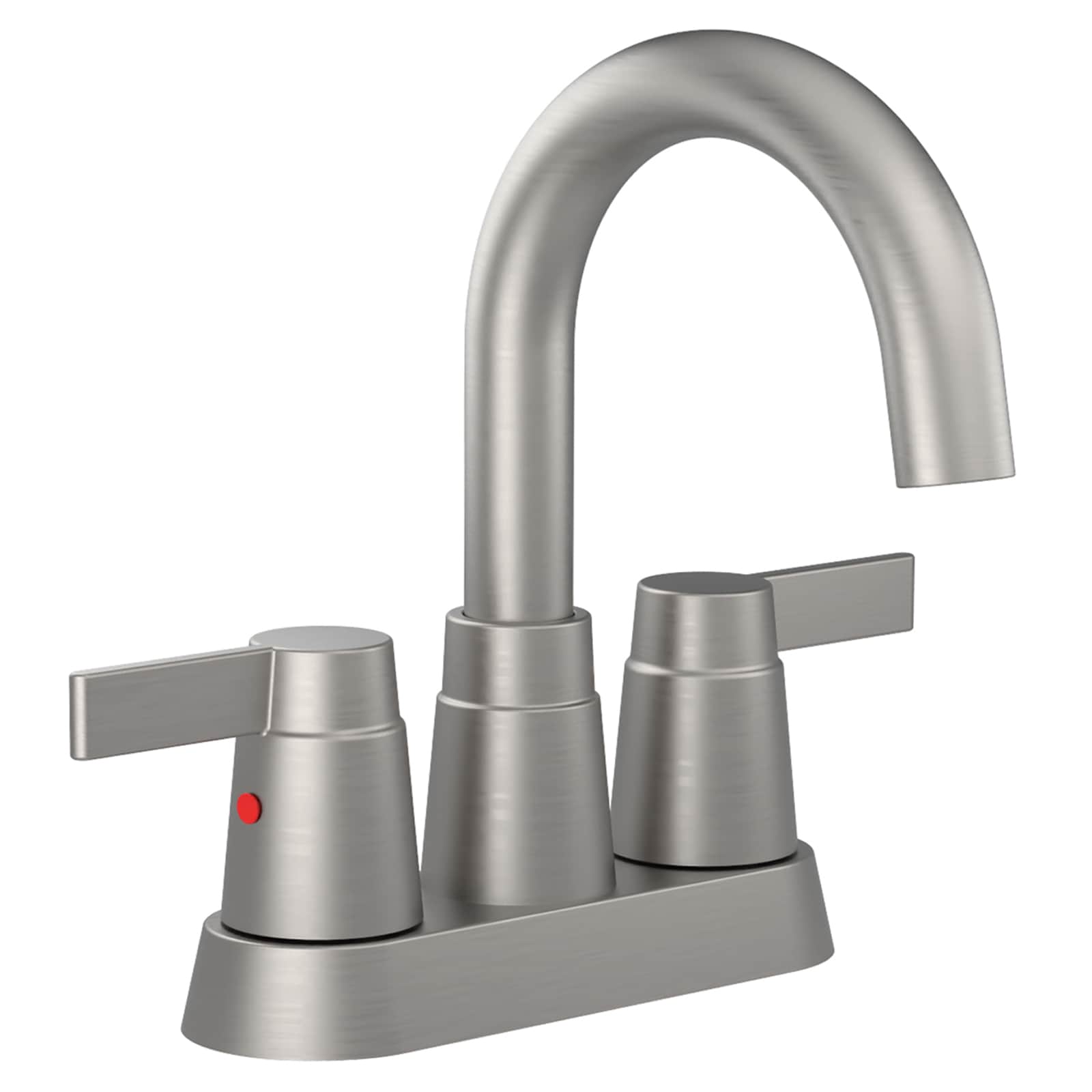 Wooakway - 4-in Centerset Deck Mount 2-Handle RV Bathroom Sink Faucet 360-Degree High Arc Swivel ...