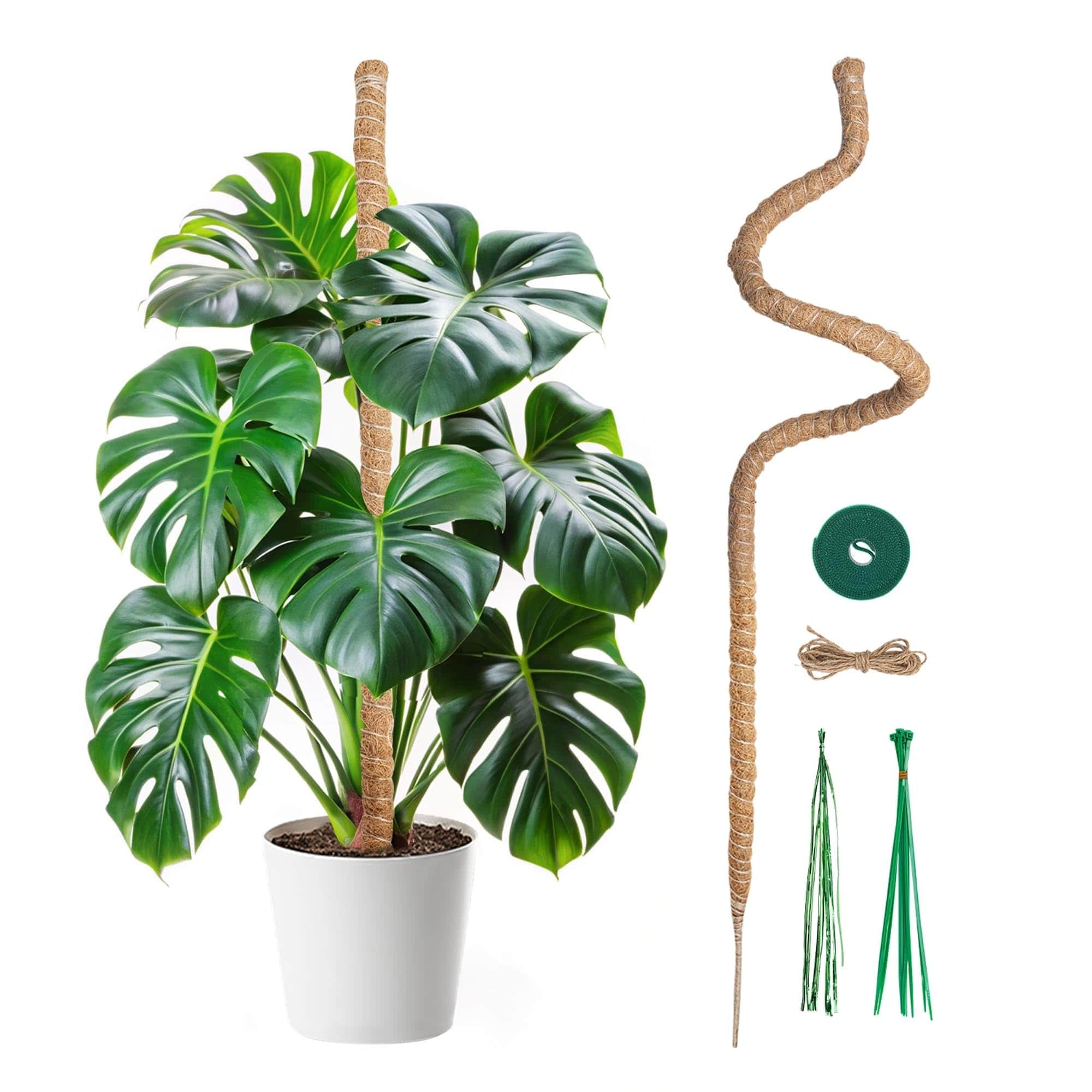 ITOPFOX -  47 Inch Bendable Moss Pole Kit for Monstera and Climbing Plants Tall Coir Support Stak...