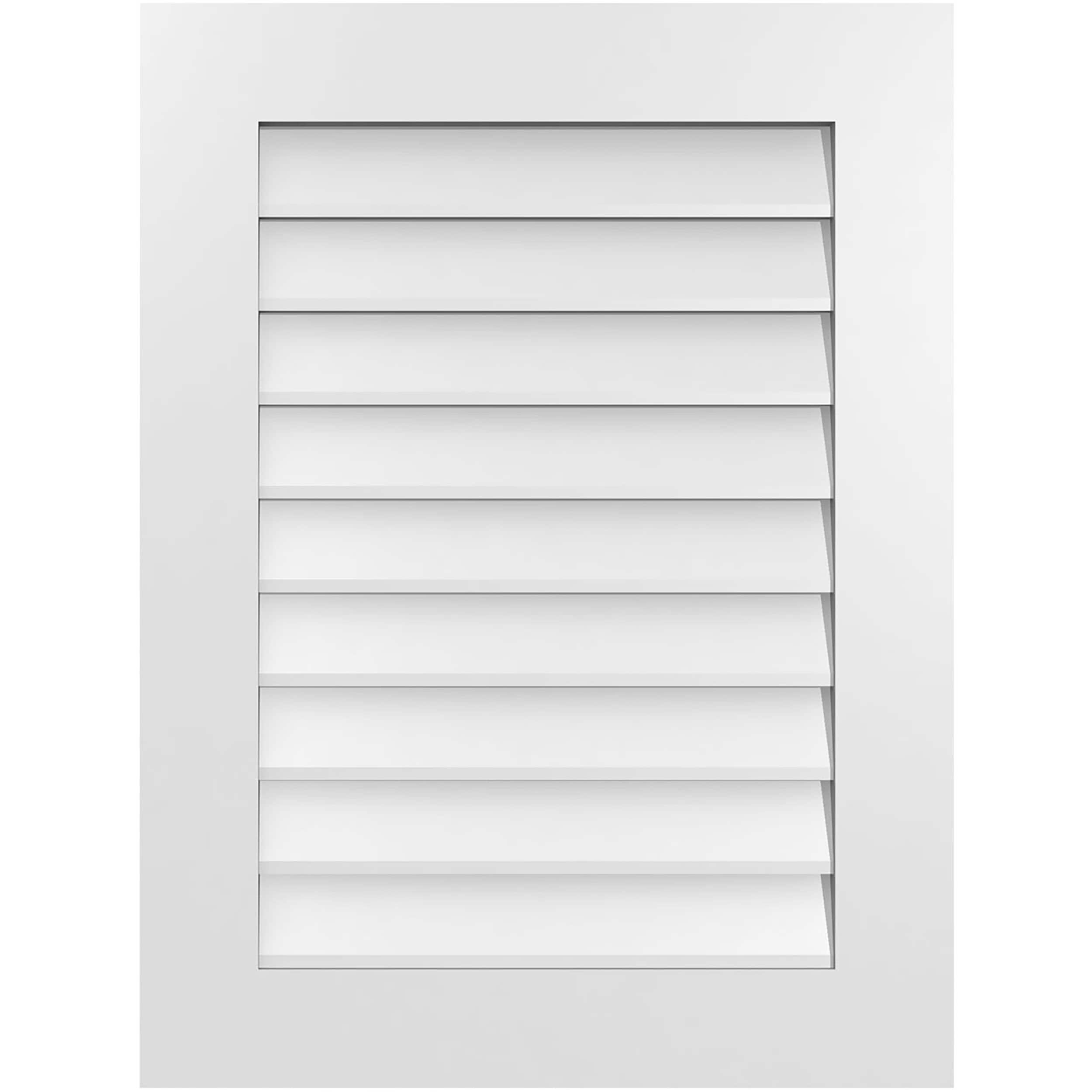 Ekena Millwork GVPVE24X3201SN 24-Inches x 32-Inches Off-white Rectangle PVC Gable Louver Vent