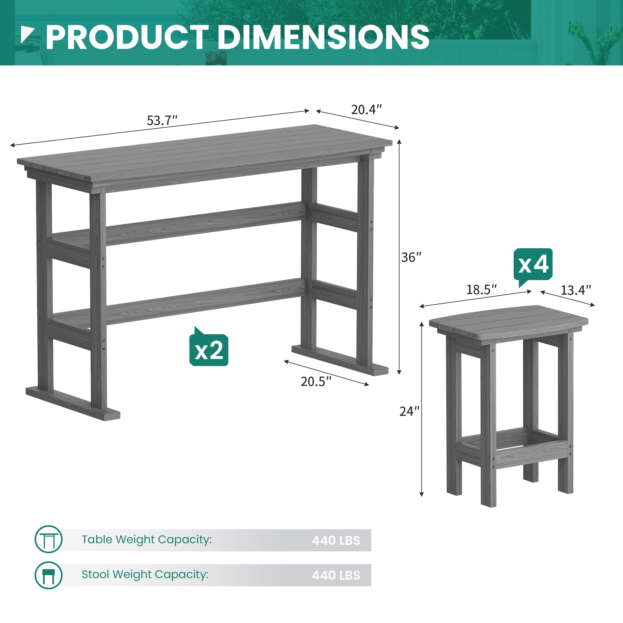 PamaPic HPE-BS-6JT-ML1 Patio-Dining-Sets - View #7