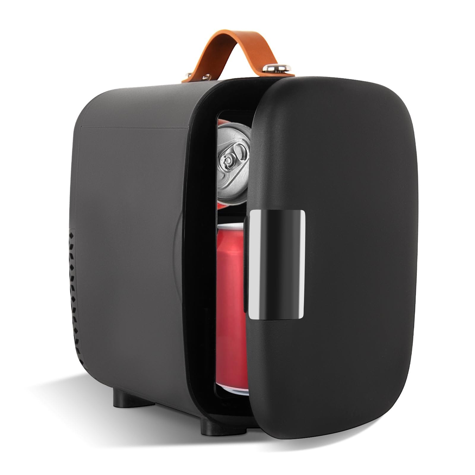 Anqtovp 4 Liter 6 Can Mini Fridge Electric Cooler and Warmer for Skincare Food Drinks AC DC Portable Quiet Refrigerator for Bedroom Office Car #LAN0427R11