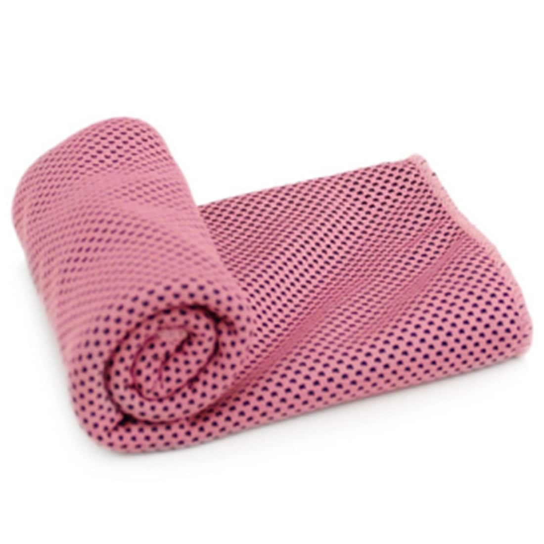 Unique Bargains Microfiber Cool Touch Towel Pink 18x10cm