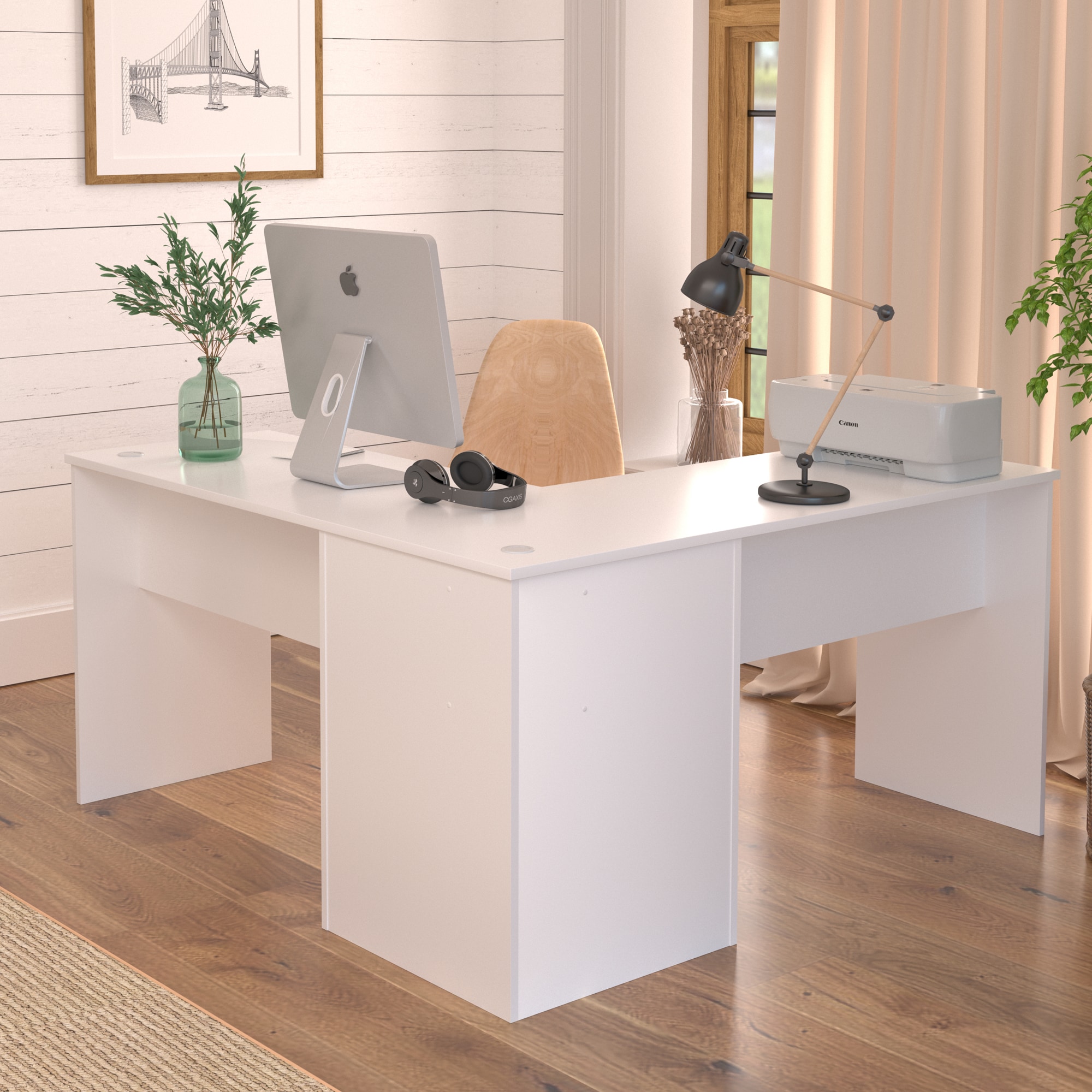 chunky white desk