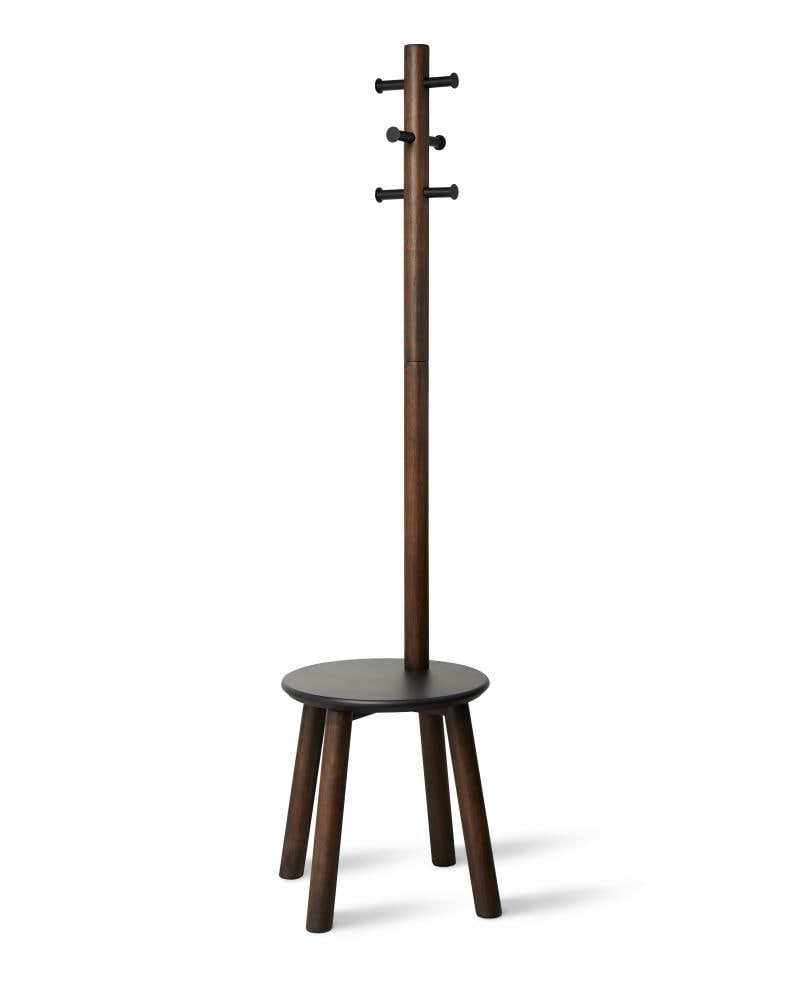Umbra 1014257-048 Pillar Black/Walnut 6-Hook Coat Rack