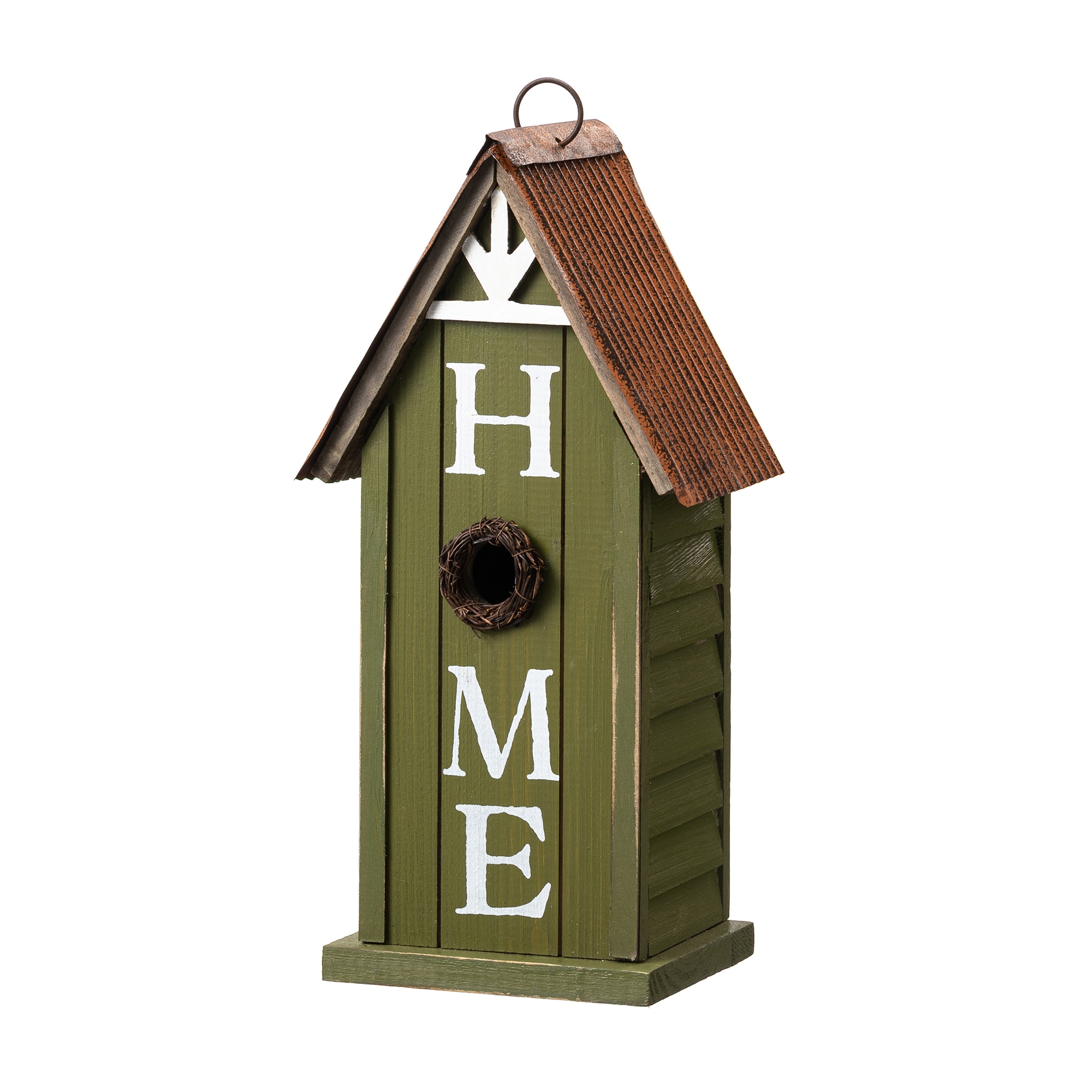 Glitzhome 2003100065 14.75-Inches H Multi Wood Variety Decorative Bird House