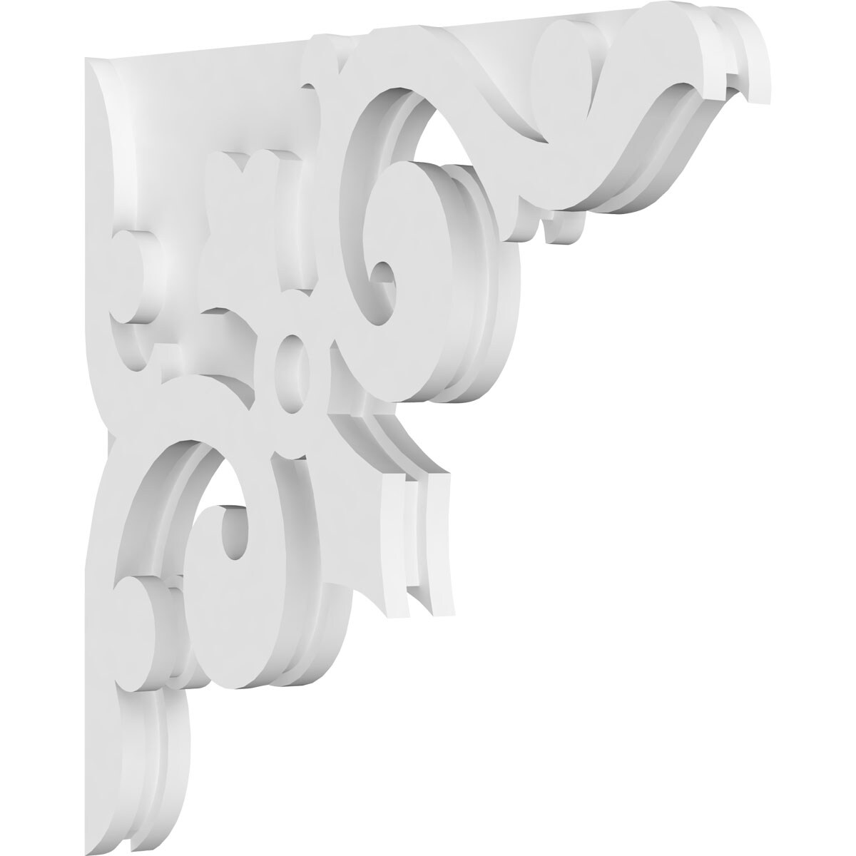 Ekena Millwork CORP01X16X16WH 1.875-in x 16-in x 16-in Whitman Unfinished White PVC Paintable Corbel