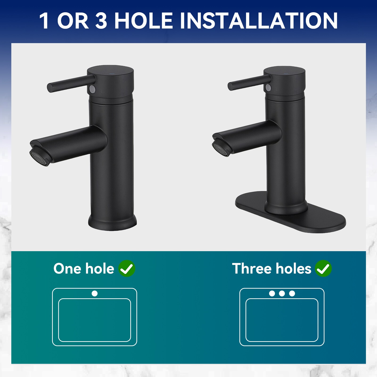 Matte Black Stainless Steel Single-Handle Bathroom Faucet