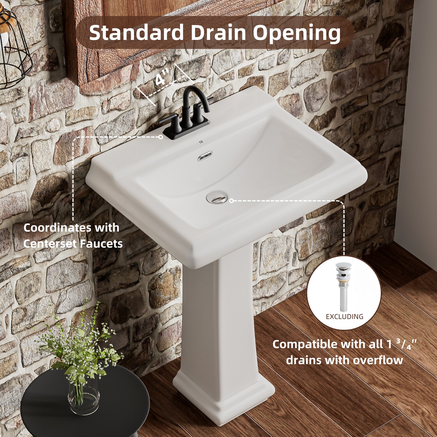 Los Flexi LSLFBPS-2620-3 Complete-Pedestal-Lavatories - View #3