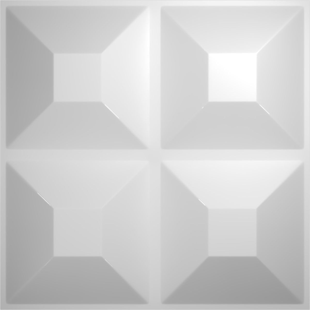 Ekena Millwork WP12X12SWWH-CASE-10 11-7/8-in x 11-7/8-in Embossed Paintable/Stainable White PVC Abstract Wall Panel ( 10 -Pack, Covers 9.79-sq ft )