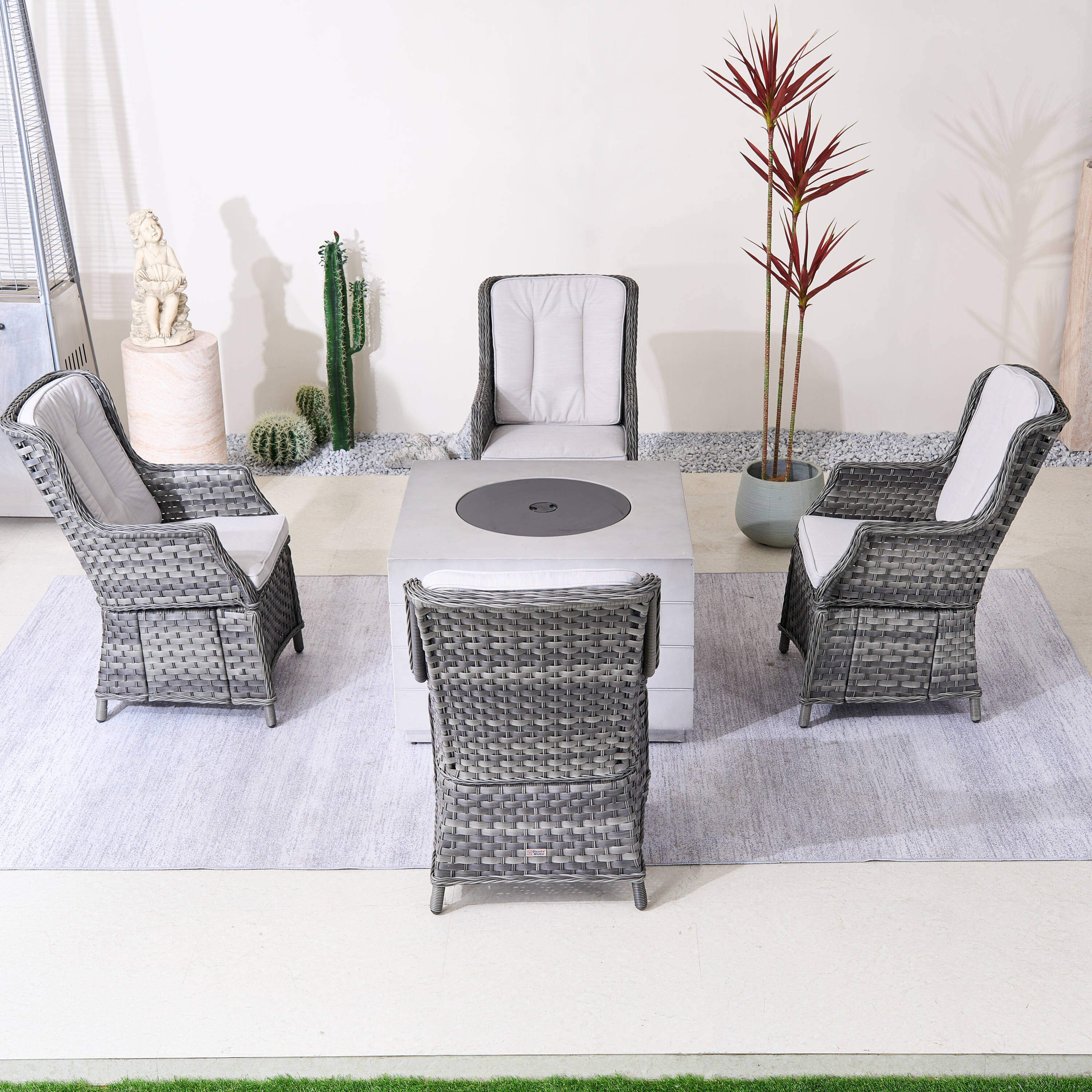 Direct Wicker DWG-4-010&2140-GR Patio-Conversation-Sets - View #2