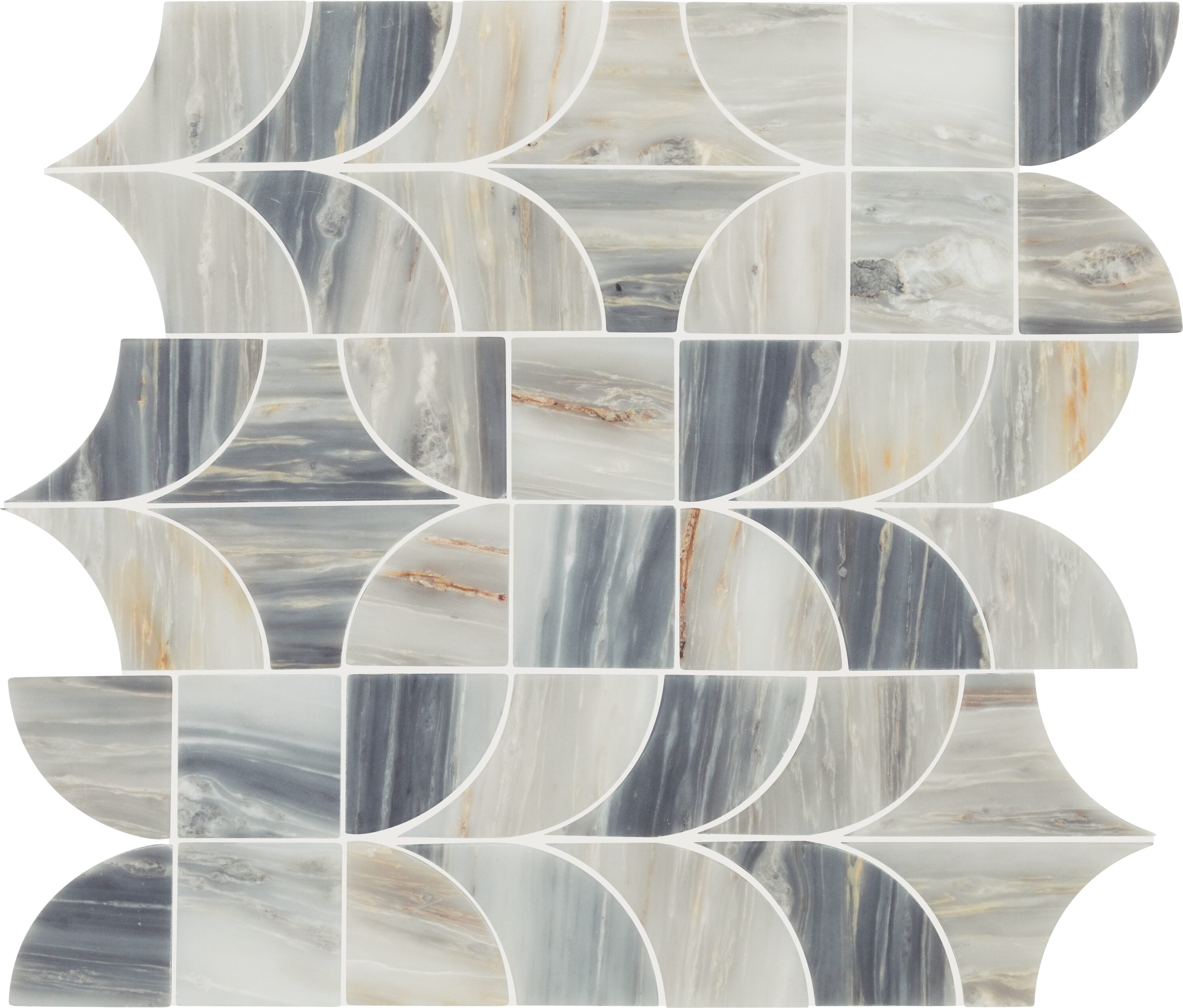 Daltile Gamma Azure 14-in x 15-in Polished Natural stone Marble Marble look Mosaic Floor and Wall Tile ( 13.1-sq ft / Carton )