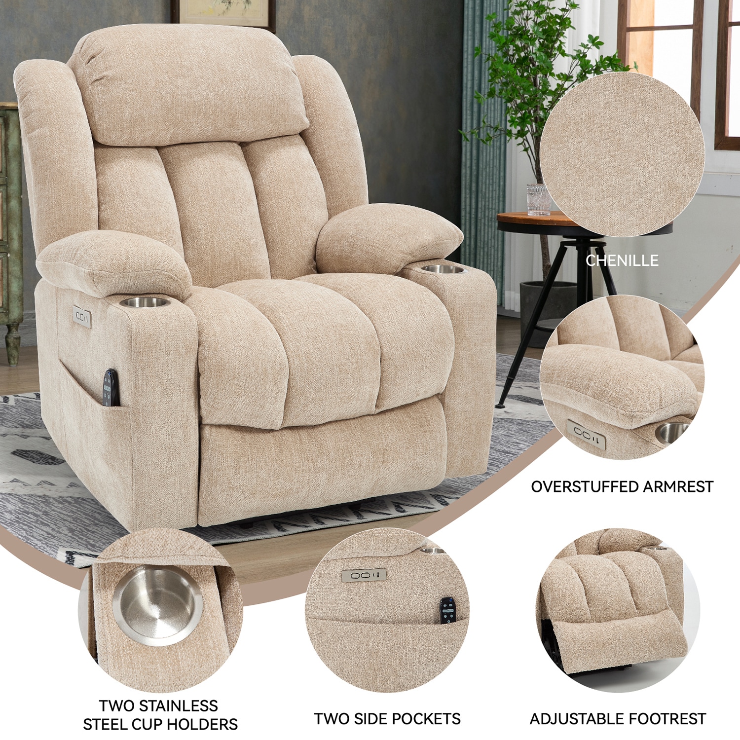 GZMR QN-8027-BR recliners - View #3
