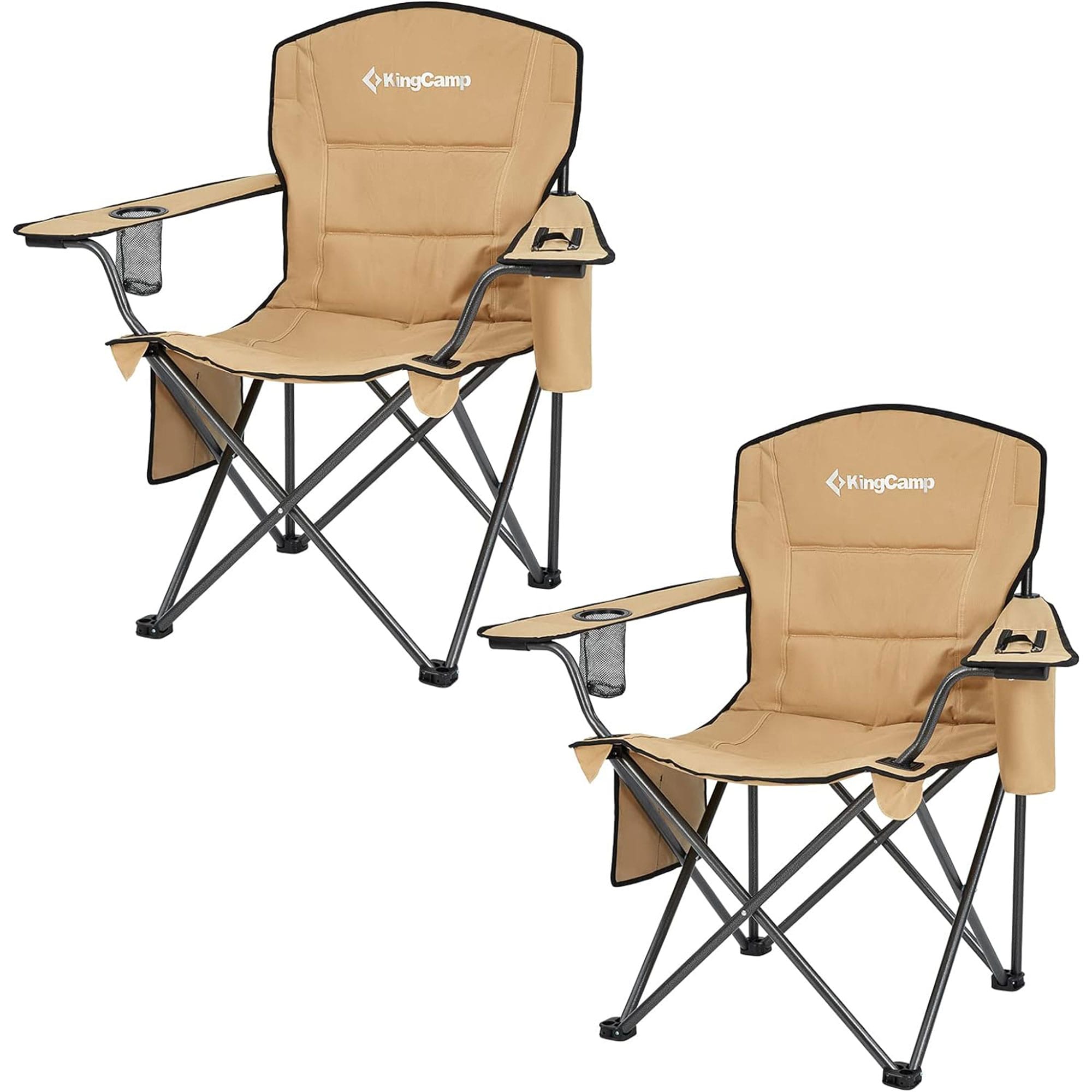 KingCamp 397270 Polyester Brown Folding Camping chair Adjustable and