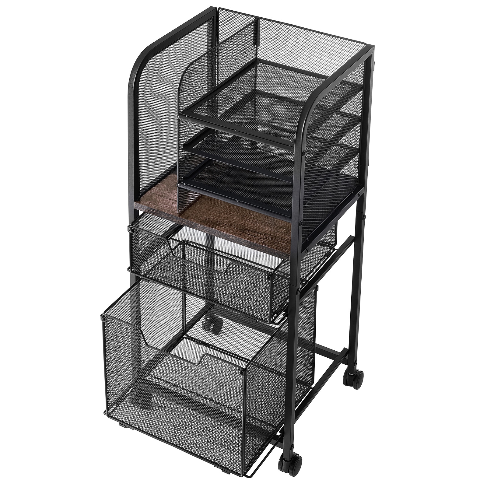 VEVOR Rolling File Cart 6-Tier Mobile Filing Cabinet with Wheels ...