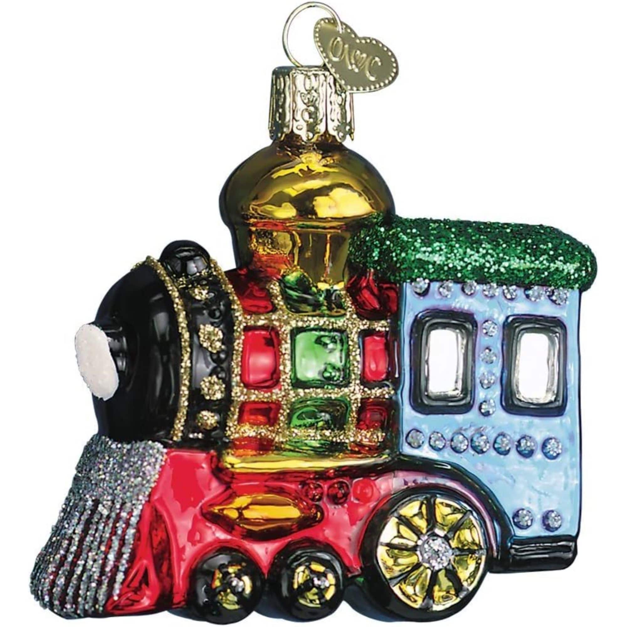 Old World Christmas 729343460035 Blown Glass Ornament for Christmas Tree - Small Locomotive
