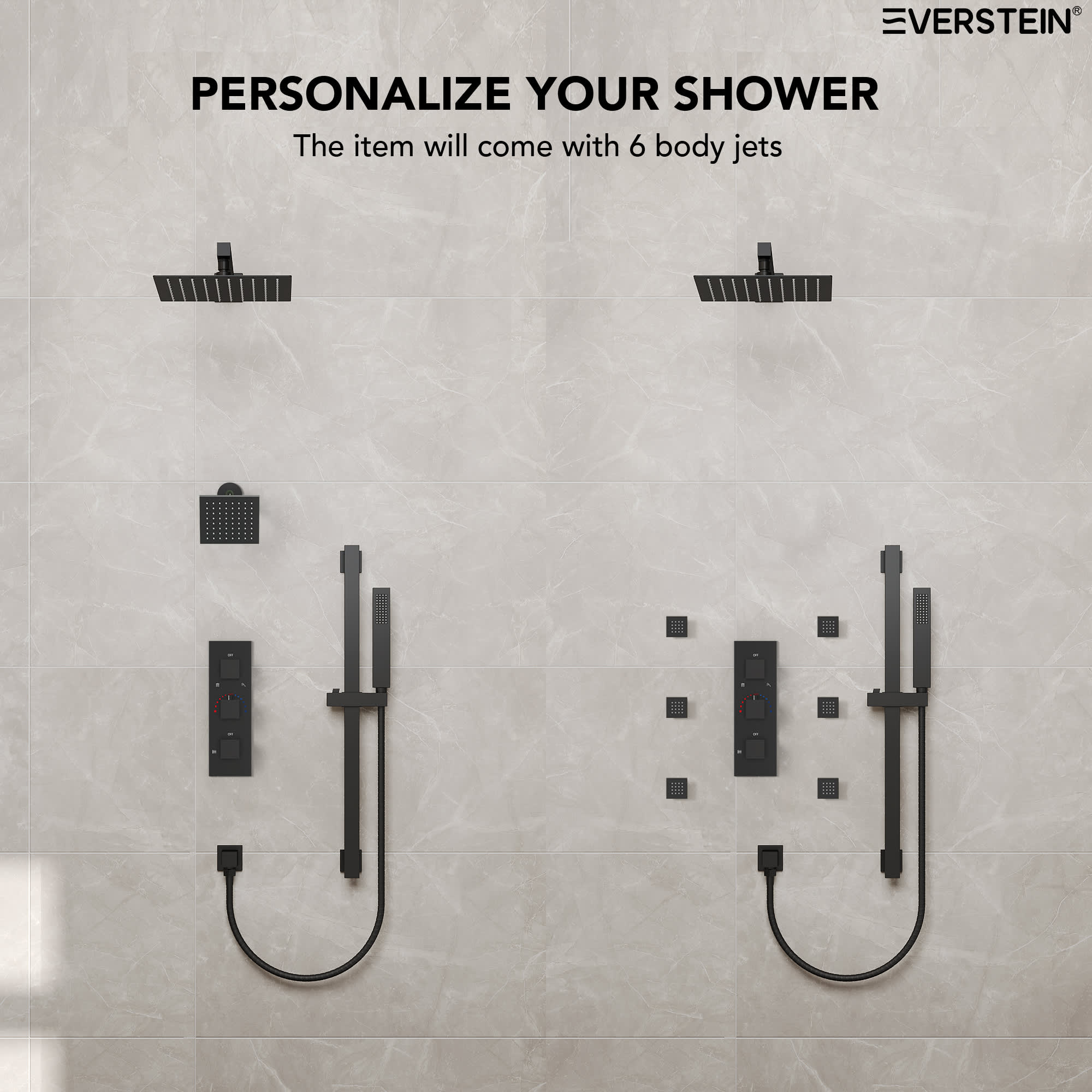 EVERSTEIN SFS-1016A-BK12 Showerhead-Bar-Panels - View #13