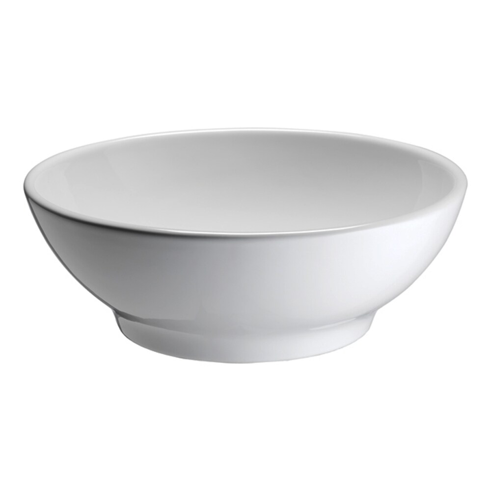 Barclay White Vessel Round Modern Bathroom Sink (15-in x 15-in) at ...