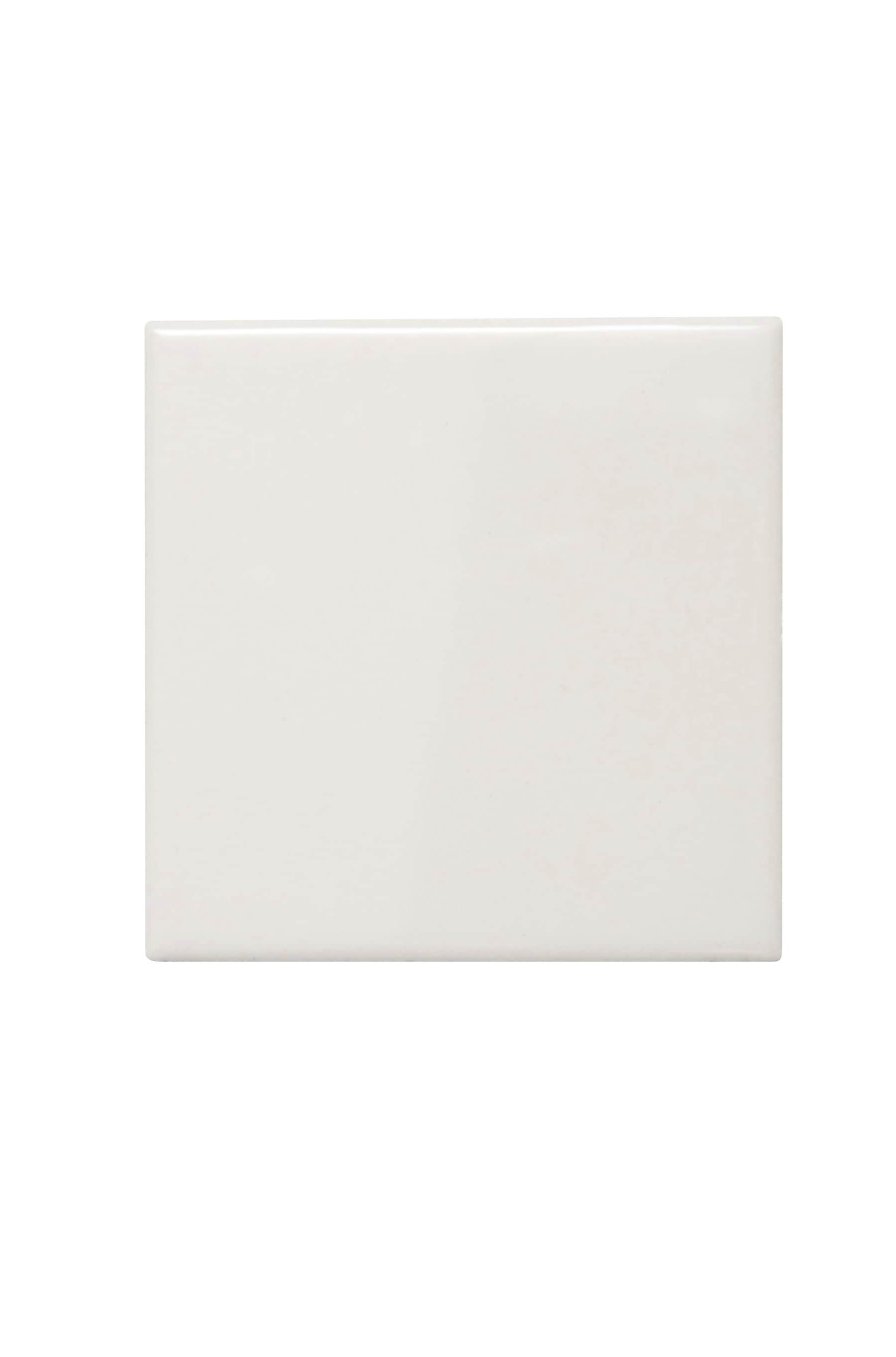 Set of 12 Glossy White Ceramic Tiles For Arts & Crafts 4x4 Backsplash