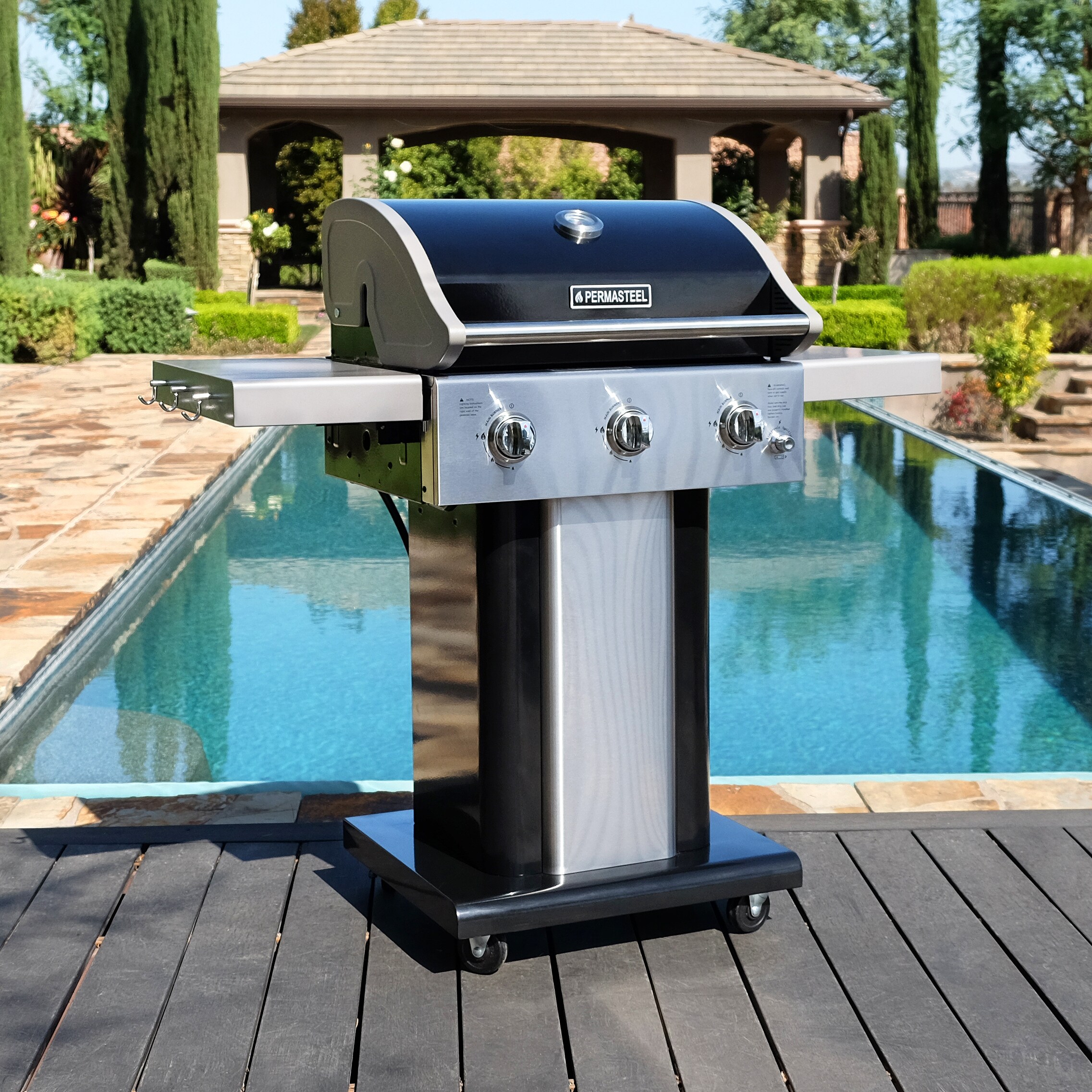 Permasteel Black 3-Burner Liquid Propane Gas Grill PG-40301-BK Sansujyuku sansujyuku.com