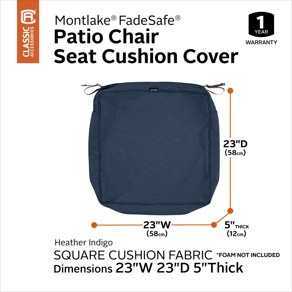 Classic Accessories Montlake FadeSafe Water Resistant Patio Cushion Set Heather Grey