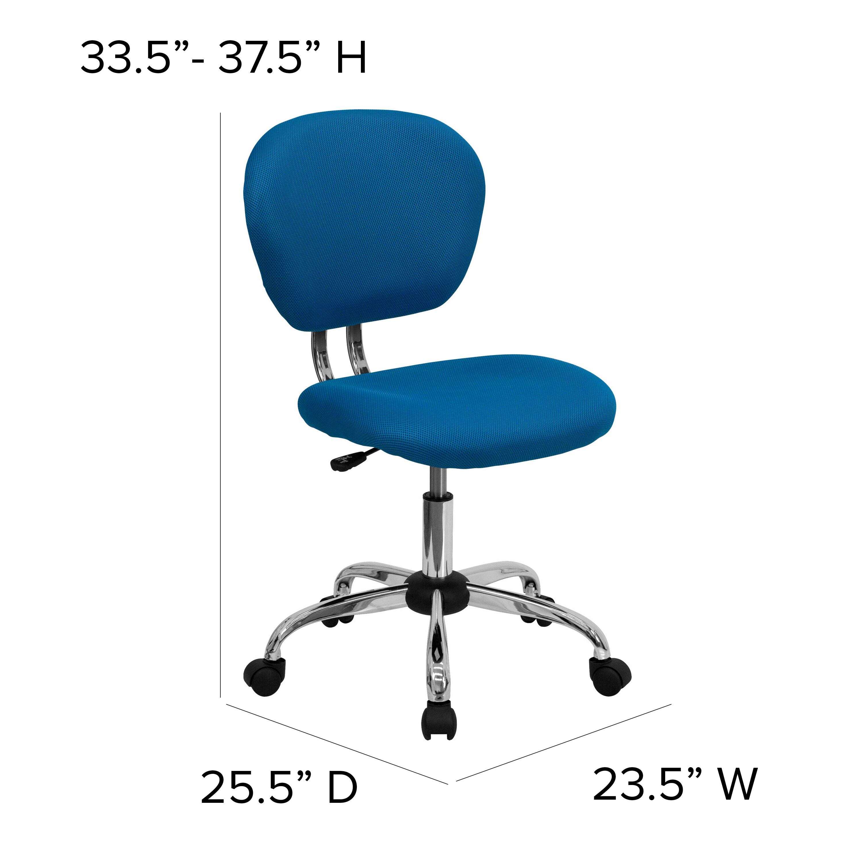 Swivel Task Chair In The Office Chairs, Turquoise Armless Task Chair