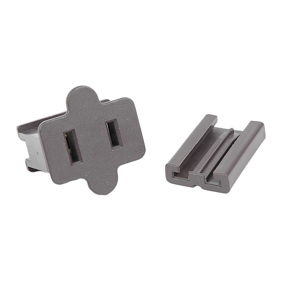 Novelty Lights  SPT2 Female Vampire Socket 25 Pack Brown Simple Slide-On Back 10 Amp Rating for Indoor or Outdoor Use Polarized Power Connector for Christmas Lights