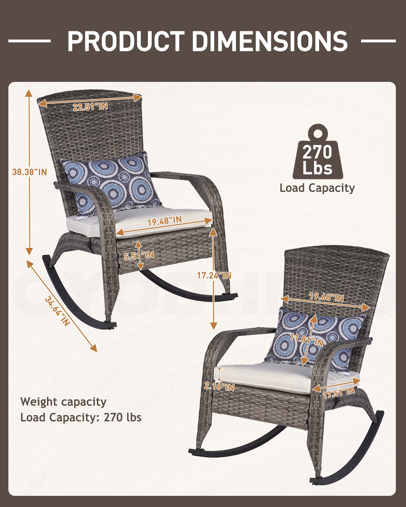 LTMATE LS02-0303GYBG Patio-Chairs - View #2