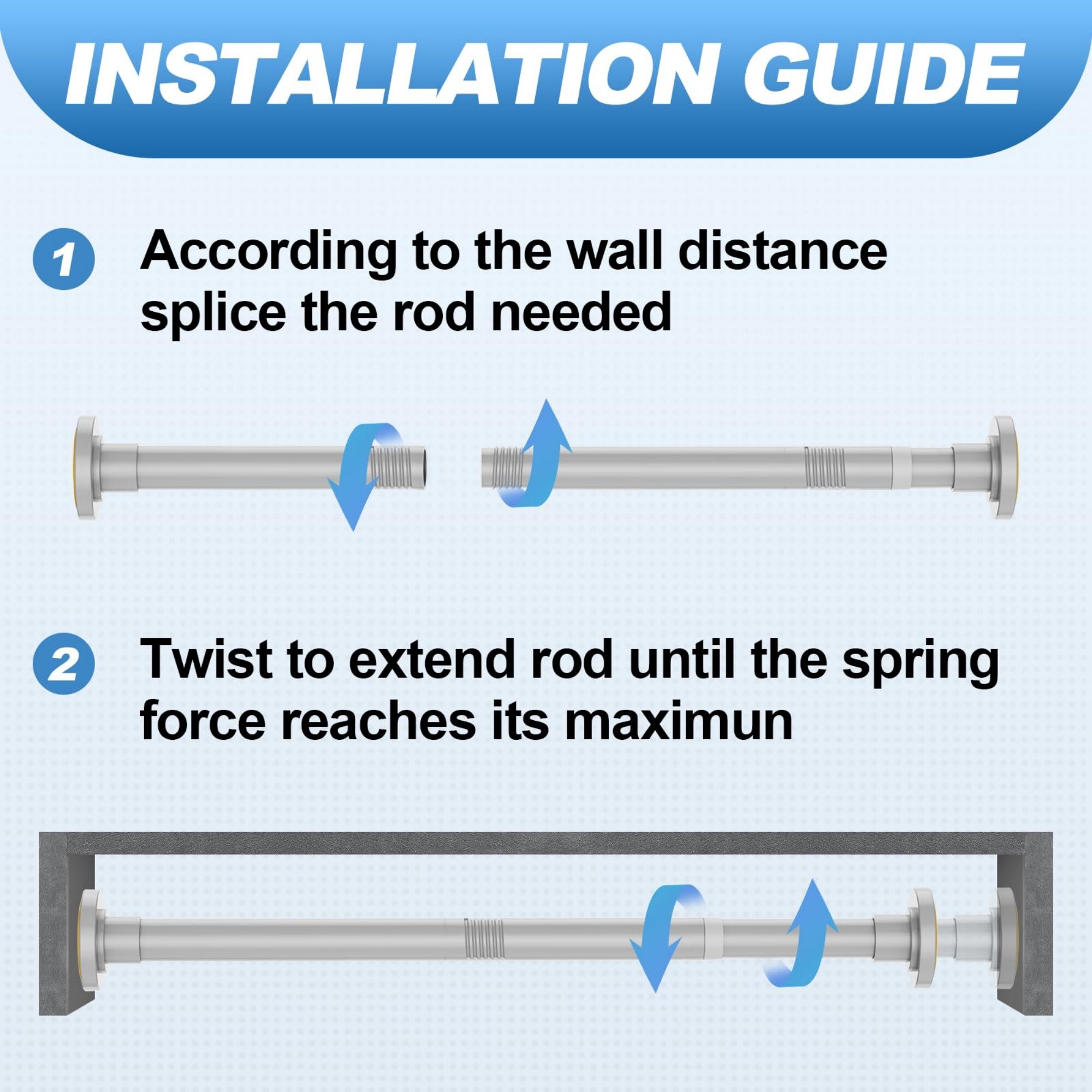 Wudkey L4-CV3V0I Shower-Rods - View #7