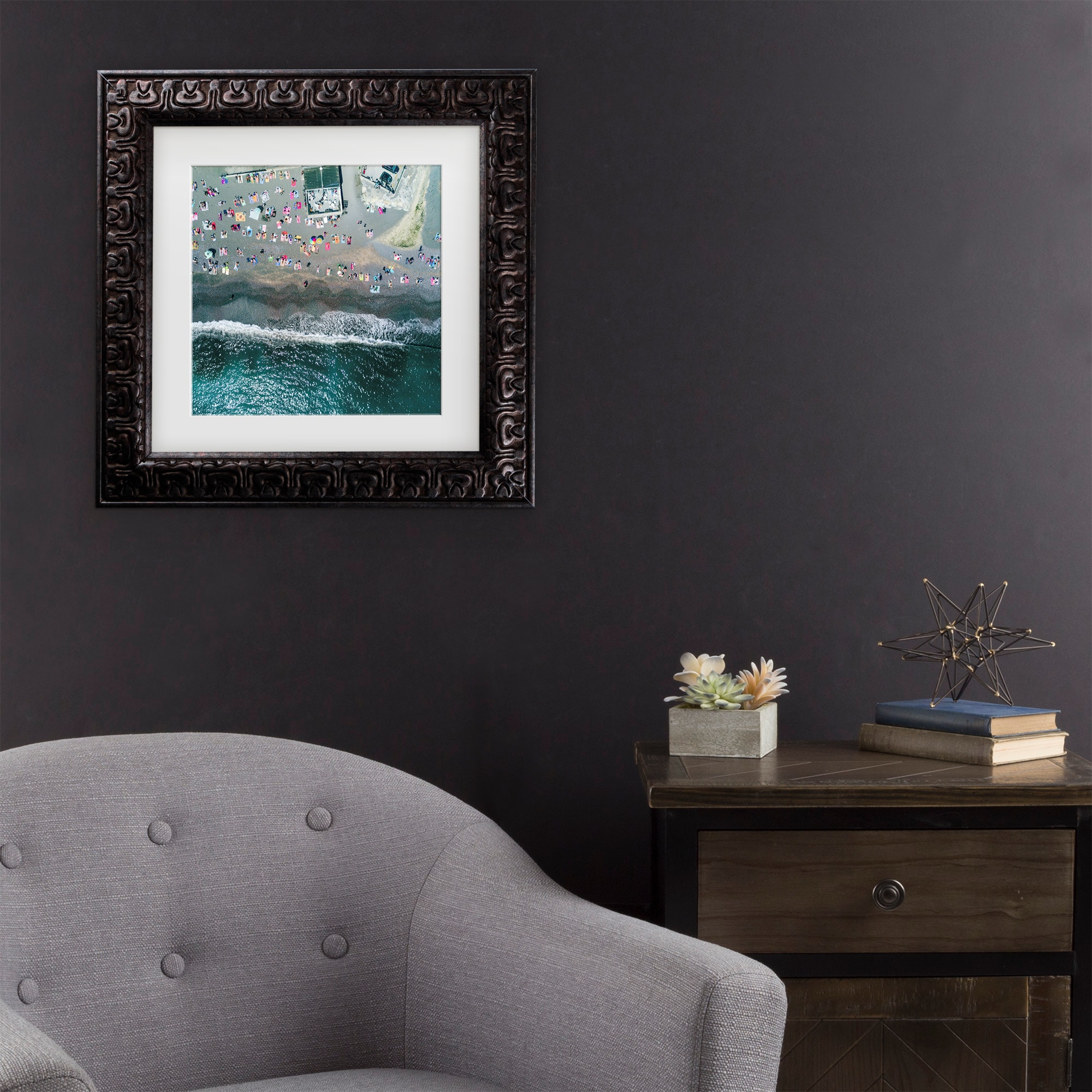 Trademark Fine Art 1X10878-DG1111MF Under The Heat Zhou Chengzhou Dark Gold Frame Wood Framed 11-in H x 11-in W Modern Canvas Print