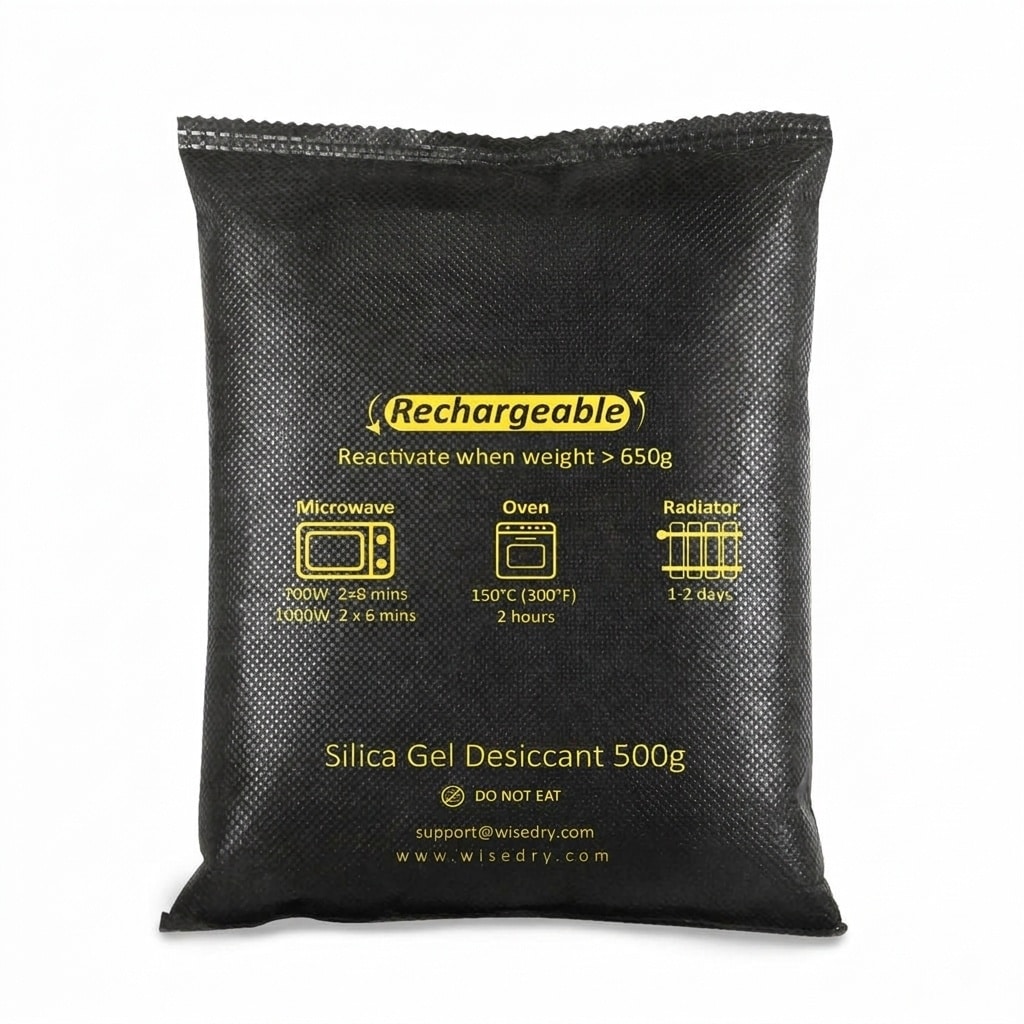 Misopily  4 Pack 500 Gram Silica Gel Dehumidifier Moisture Absorber Bag Reusable Desiccant for Car Closet Basement Garage Storage Gun Safe Fast